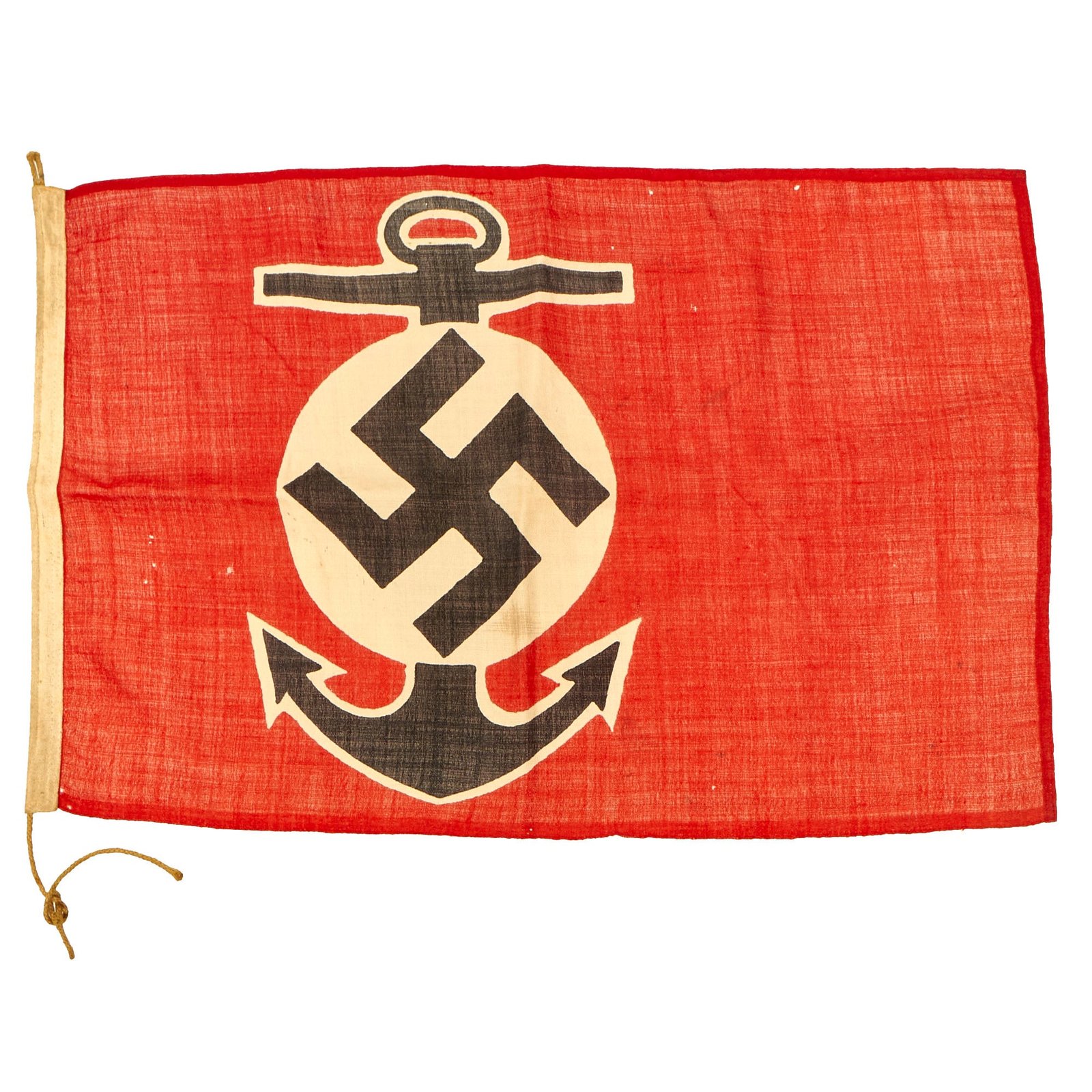 Buy Original German WWII Naval Water Sports Association Small Harbor Flag - 15 1/2" x 24" | Original Firearms Antique For Sale