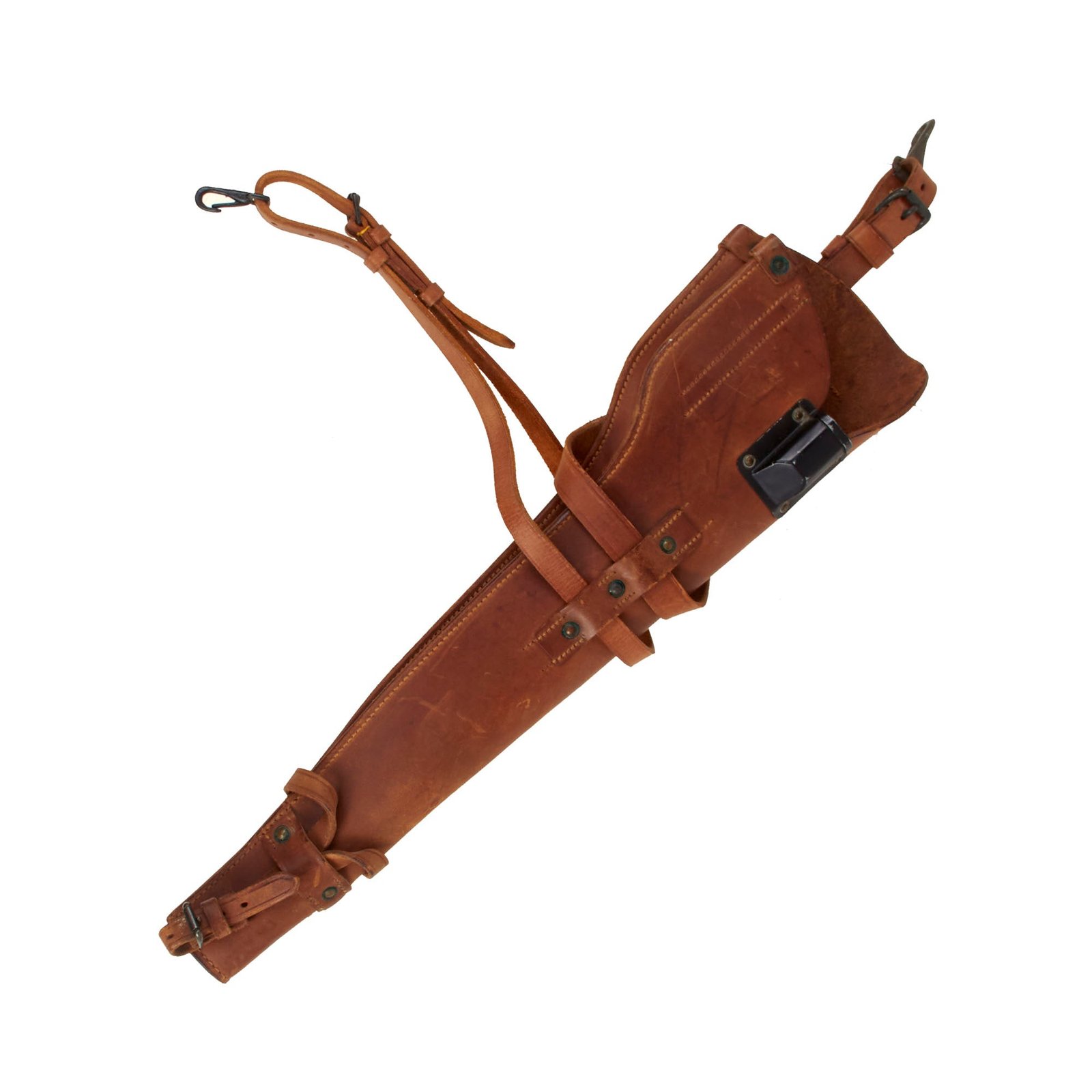 Buy Original U.S. WWII M1 Carbine Leather Vehicle Scabbard with Straps by Fulton L.G. Co - Dated 1943 | Original Firearms Antique For Sale