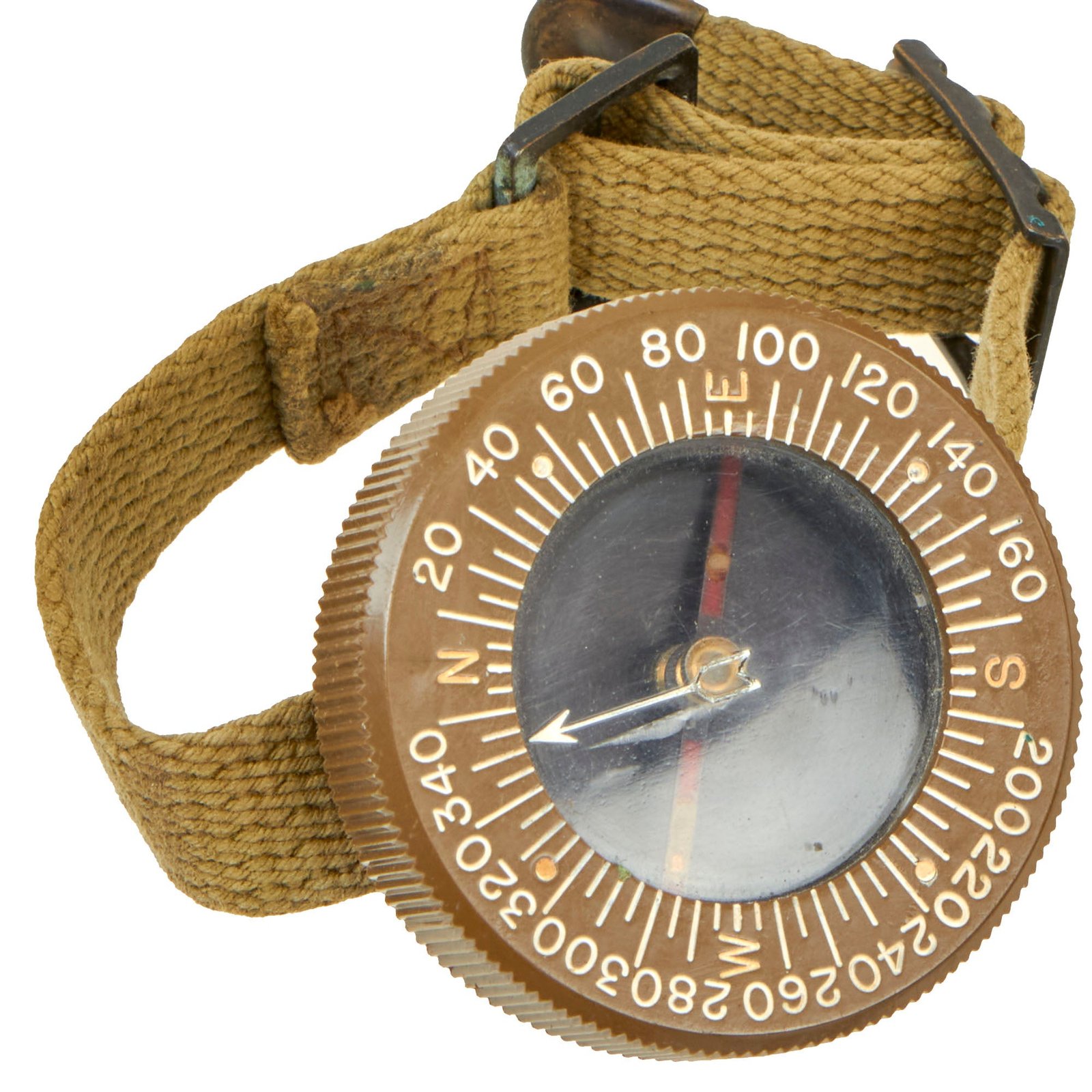 Buy Original U.S. WWII US Army Corps of Engineers Wrist Compass by Superior Magneto Corporation with Web Wristband - Dated November 1944 | Original Firearms Antique For Sale