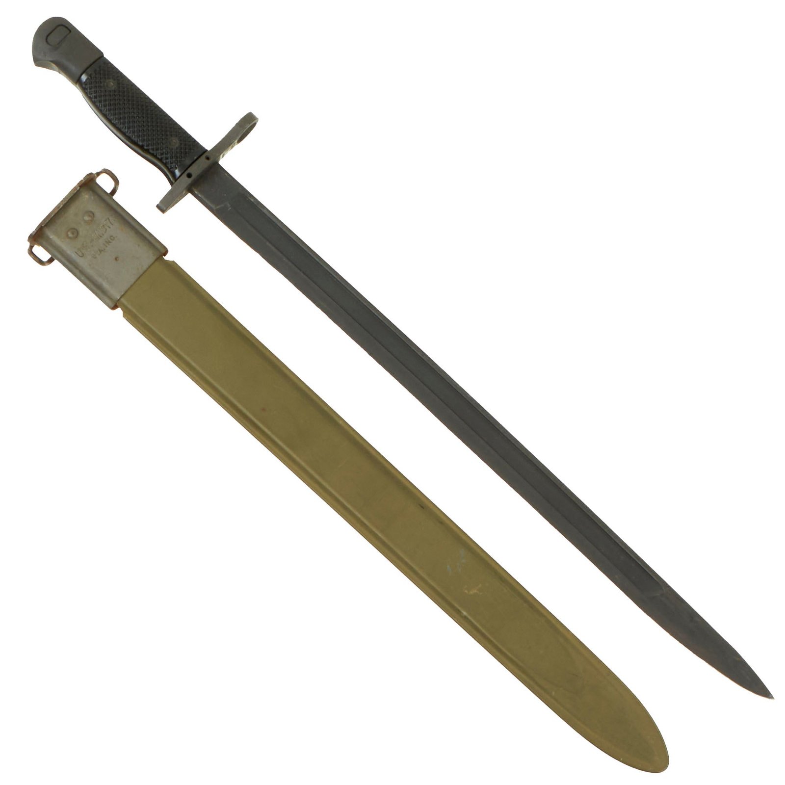 Buy Original U.S. Vietnam War Unissued M1917 Trench Shotgun Bayonet With Scabbard by Canadian Arsenal | Original Firearms Antique For Sale