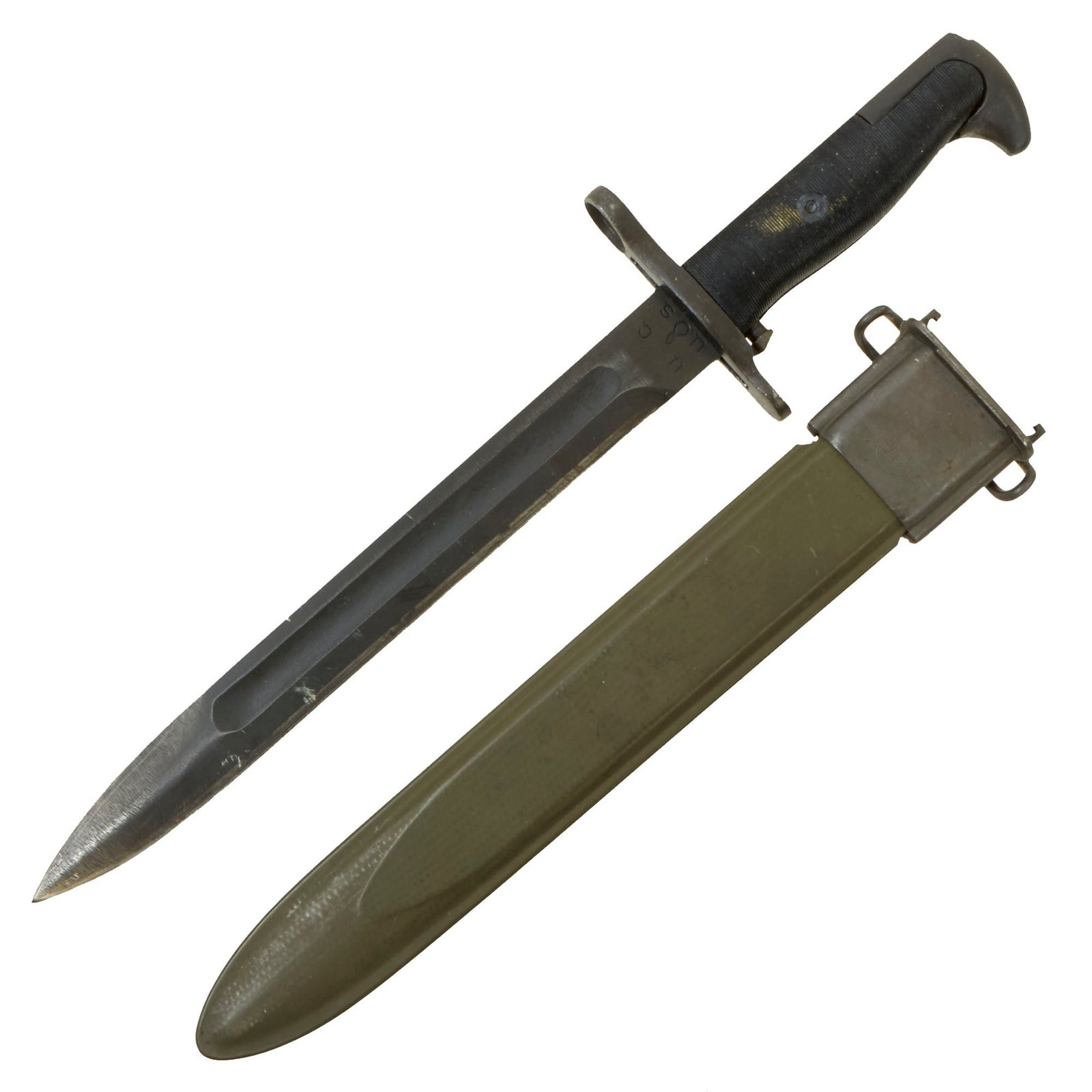 Buy Original Excellent U.S. WWII M1 Garand 10 inch Bayonet by Utica Cutlery with M7 Scabbard | Original Firearms Antique For Sale
