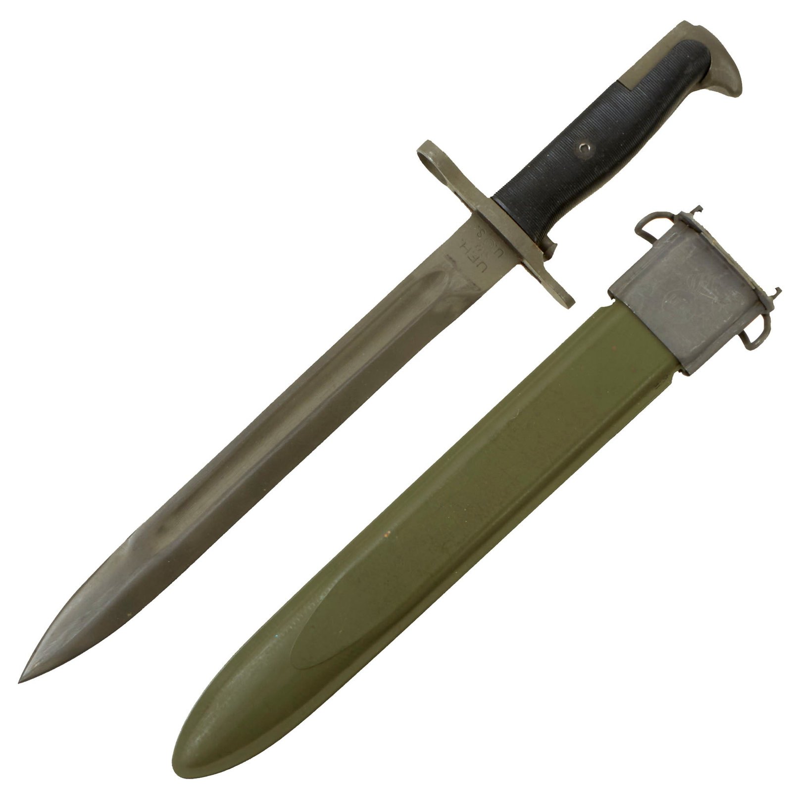 Buy Original Excellent U.S. WWII M1 Garand 10 inch Bayonet by Union, Fork & Hoe with M7 Scabbard | Original Firearms Antique For Sale