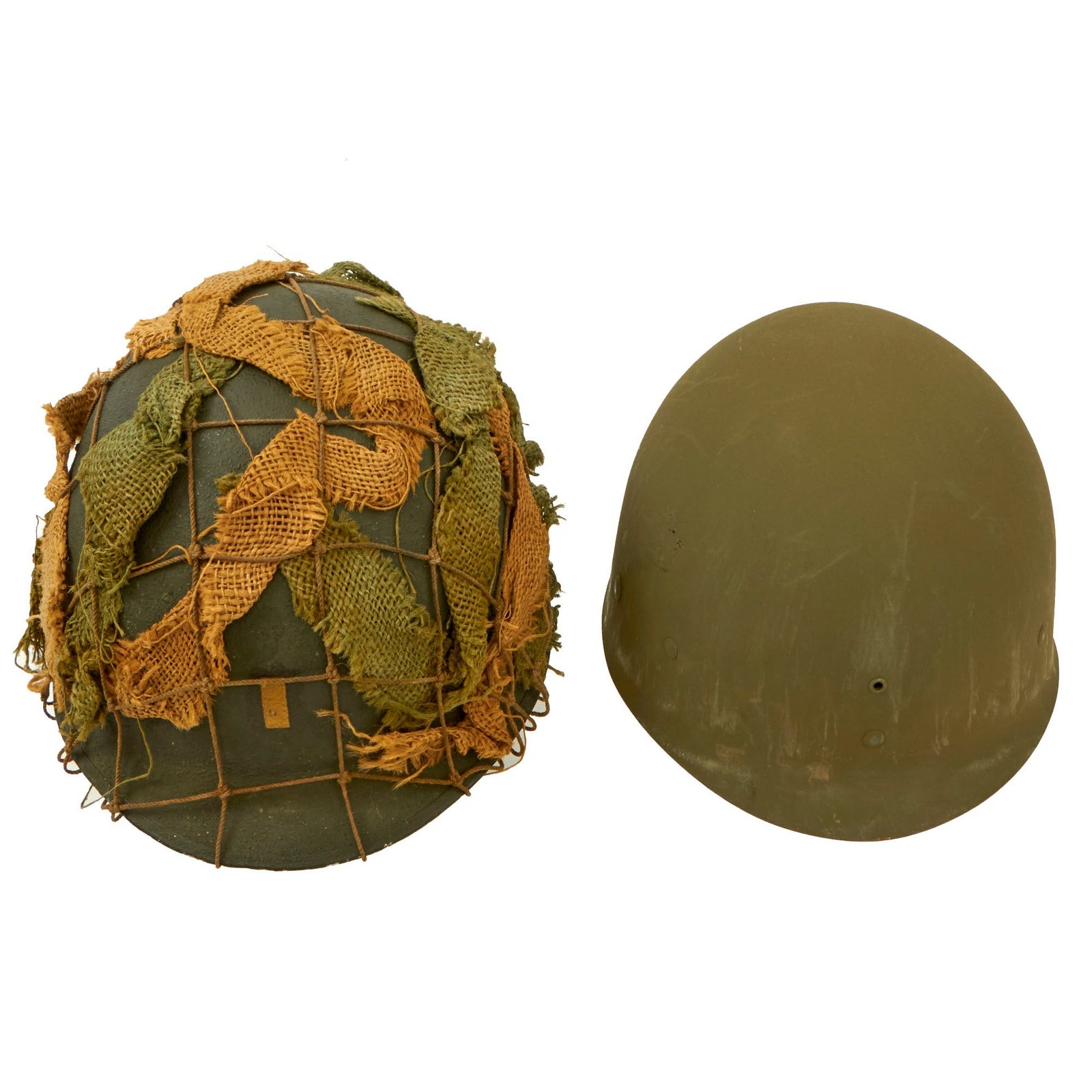 Buy Original U.S. WWII 1942 M1 McCord Front Seam Fixed Bale Helmet with Vehicle Net, Scrim and Westinghouse Liner - Complete | Original Firearms Antique For Sale