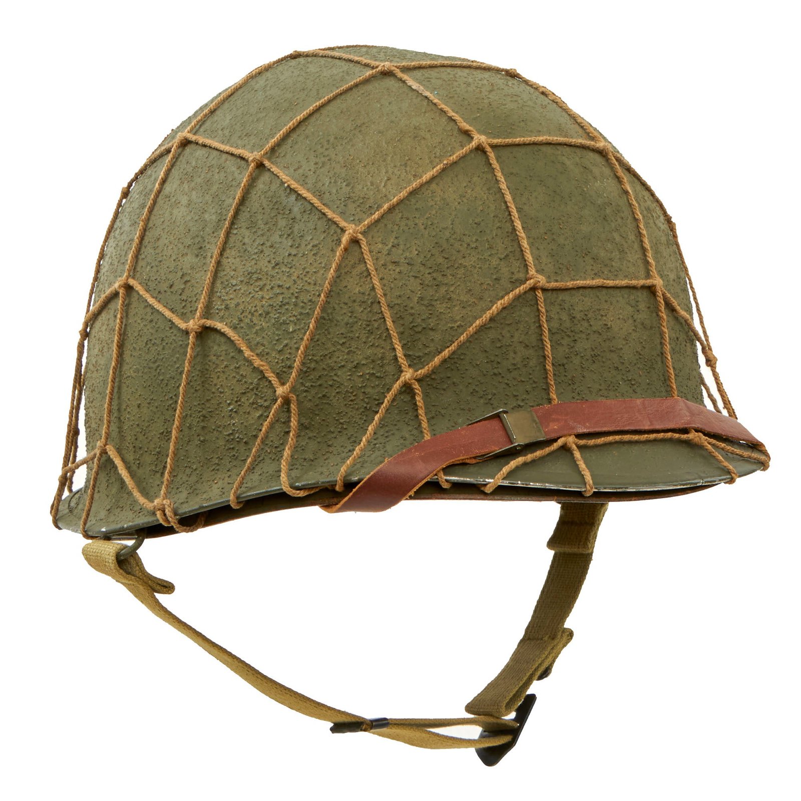 Buy Original U.S. WWII Complete 1944 McCord Front Seam Swivel Bale M1 Helmet with Vehicle Net and Westinghouse Liner | Original Firearms Antique For Sale