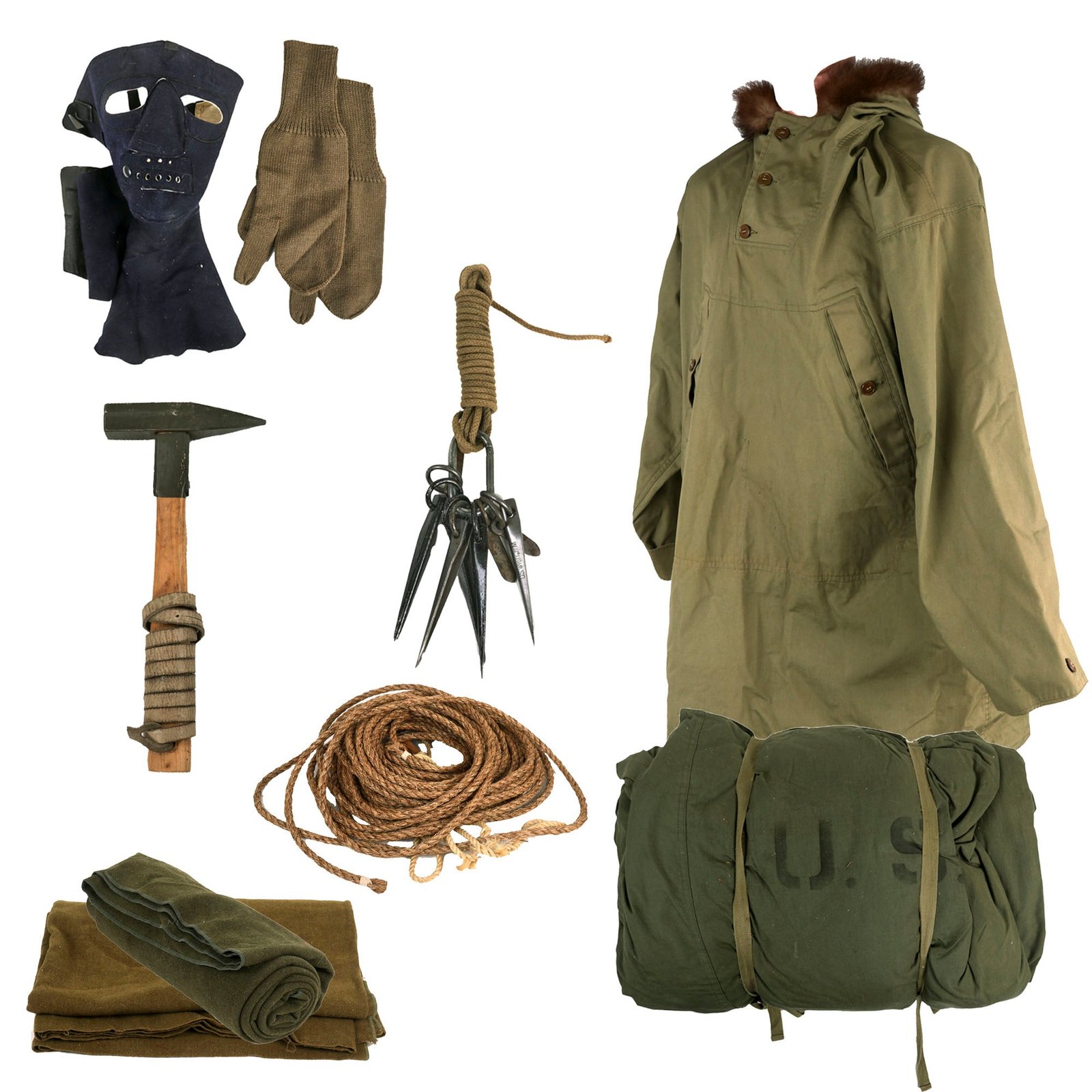 Buy Original U.S. WWII 10th Mountain Division Skiing Troops Uniform and Equipment Set with Pitons & Camp Hale Booklet | Original Firearms Antique For Sale