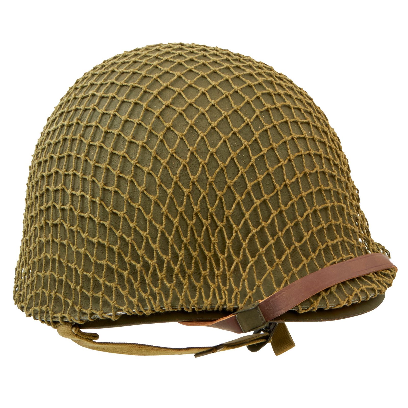Buy Original U.S. WWII 1943 M1 McCord Fixed Bale Front Seam Helmet with Net - Inland/Firestone Tire & Rubber Co Liner | Original Firearms Antique For Sale
