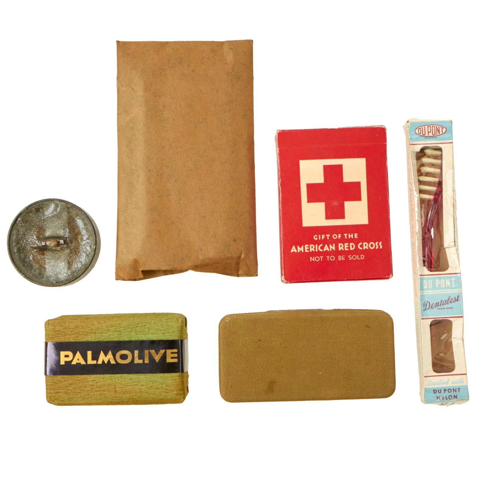 Buy Original U.S. WWII US Army Personal Effects Lot Featuring Complete Deck of 1943 Dated “Aviator” Playing Cards - 6 Items | Original Firearms Antique For Sale