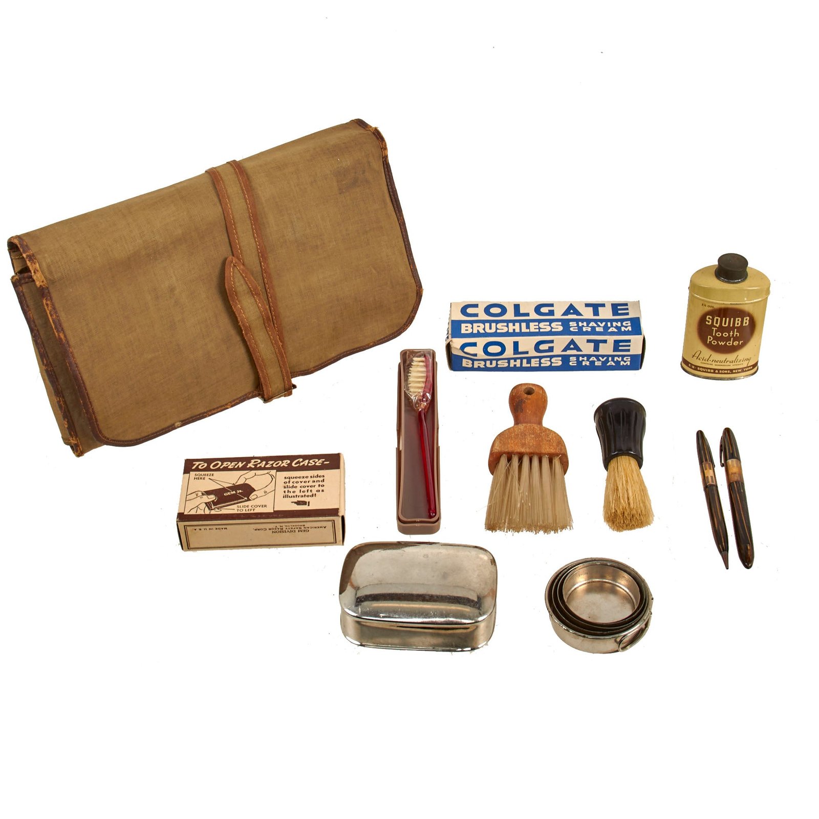 Buy Original U.S. WWII Era Toiletry Hygiene Bag Kit With Unused Contents | Original Firearms Antique For Sale