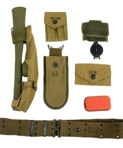 Buy Original U.S. WWII Unissued G.I. Field Gear Lot Featuring Lensatic Compass, M1910 Pick Mattock Pickaxe and More - 6 Items | Original Firearms Antique For Sale