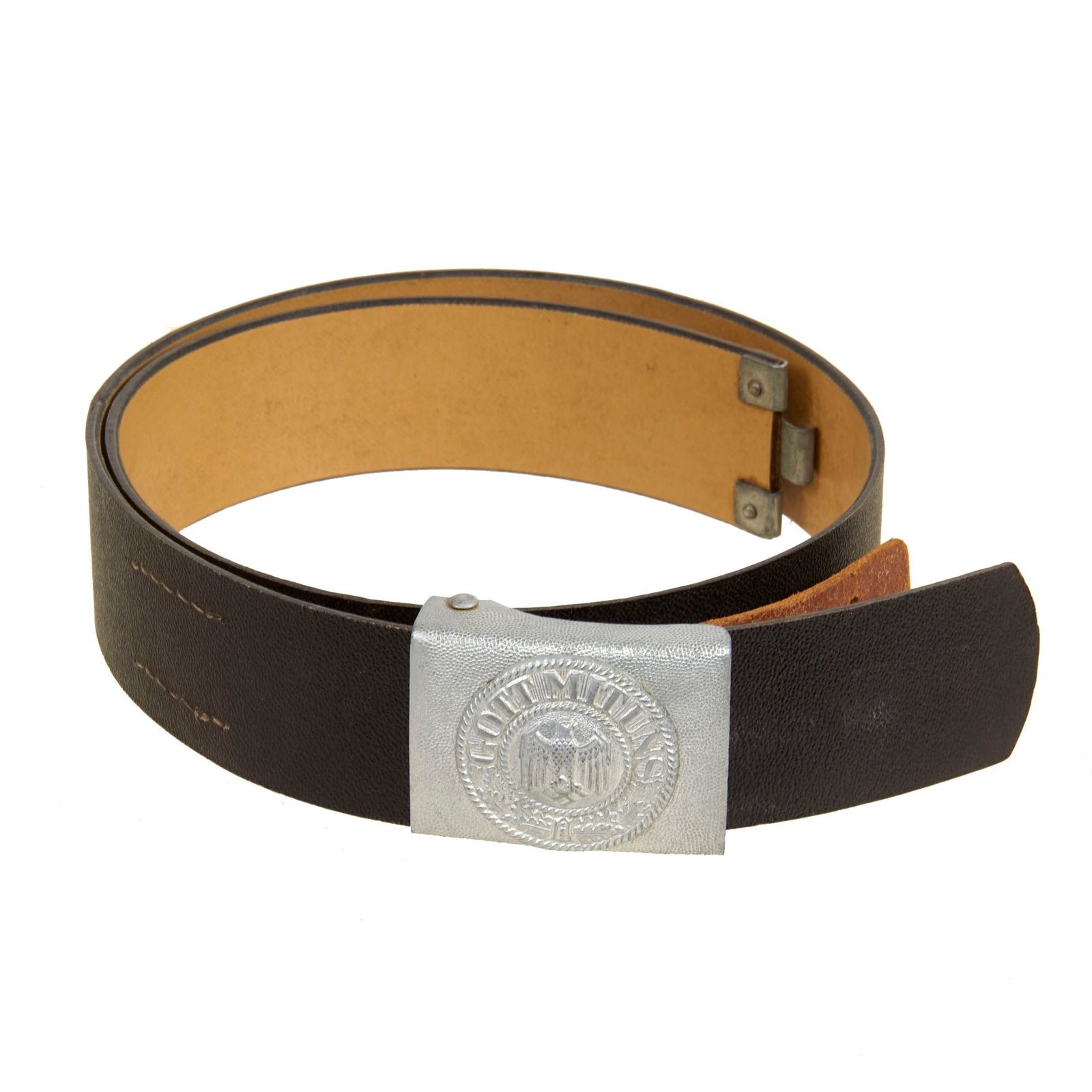 Buy Original German WWII Army Heer EM/NCO Preßstoff Belt with Pebbled Aluminum Dress Buckle - Excellent Condition | Original Firearms Antique For Sale