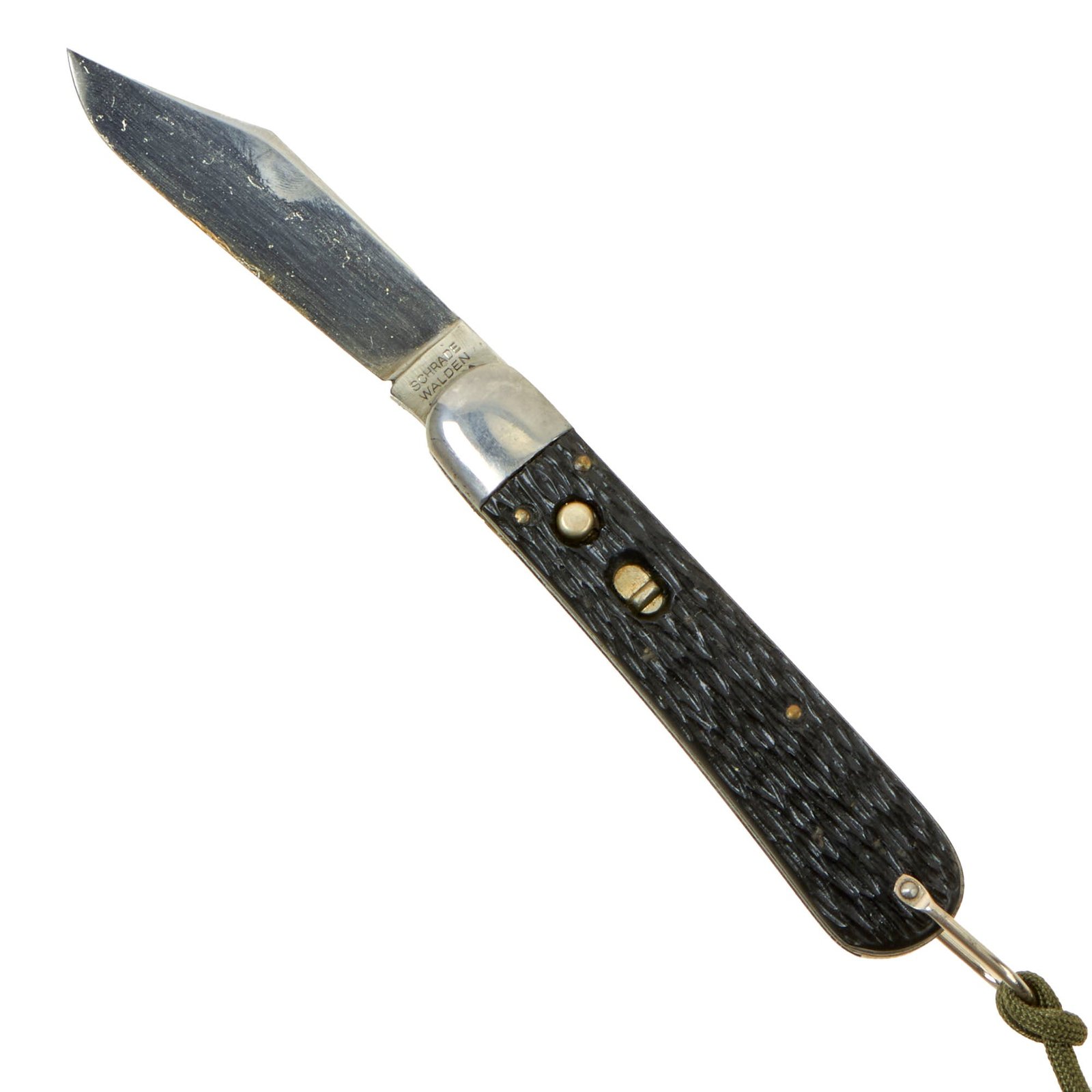 Buy Original U.S. WWII style Unissued Korean War Airborne Schrade Walden NY M2 Pocket Knife with Bail & Cord | Original Firearms Antique For Sale