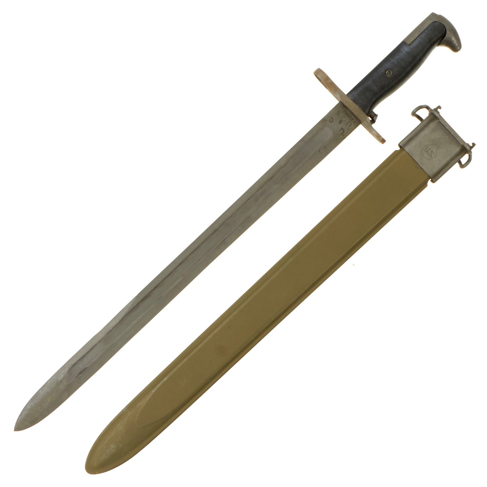 Buy Original U.S. WWII M1942 16" Garand Rifle Bayonet by Utica Cutlery with M3 Scabbard - dated 1942 | Original Firearms Antique For Sale