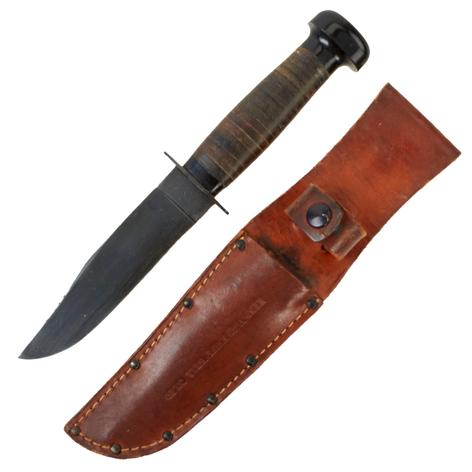 Buy Original U.S. WWII Navy USN Mark 1 Fighting Knife by H. Boker with Leather Sheath - Excellent Condition | Original Firearms Antique For Sale