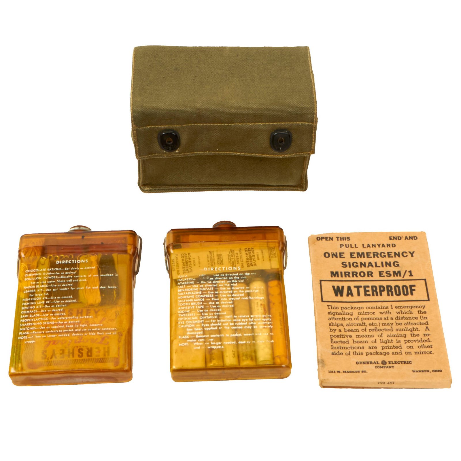 Buy Original U.S. WWII Army Air Corps Emergency Sustenance Type E-17 Kit in Carrier - Unissued & Complete | Original Firearms Antique For Sale