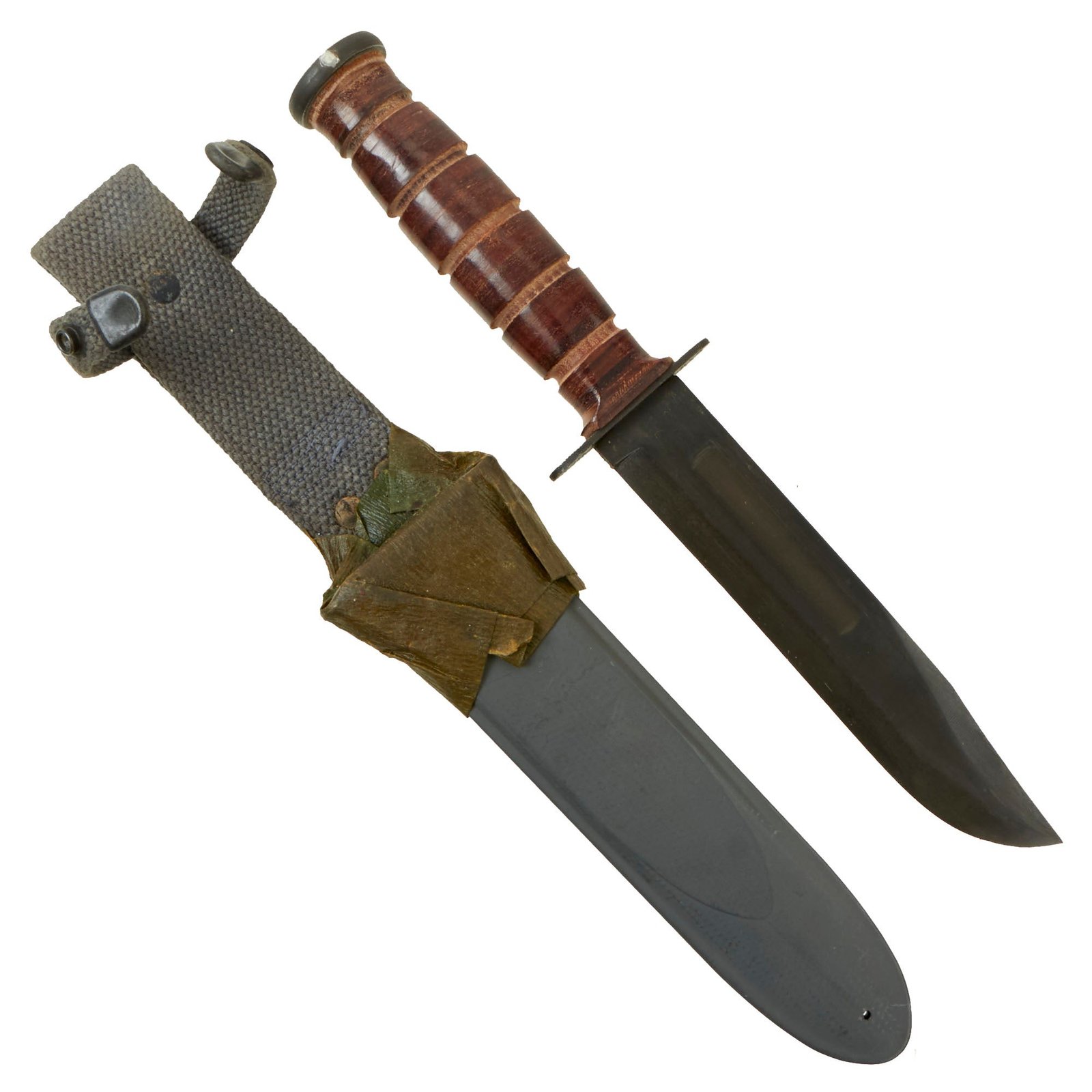 Buy Original U.S. WWII Late War Unissued Navy Mark 2 KA-BAR Fighting Knife by Union Cutlery with U.S.N. MK2 Scabbard | Original Firearms Antique For Sale