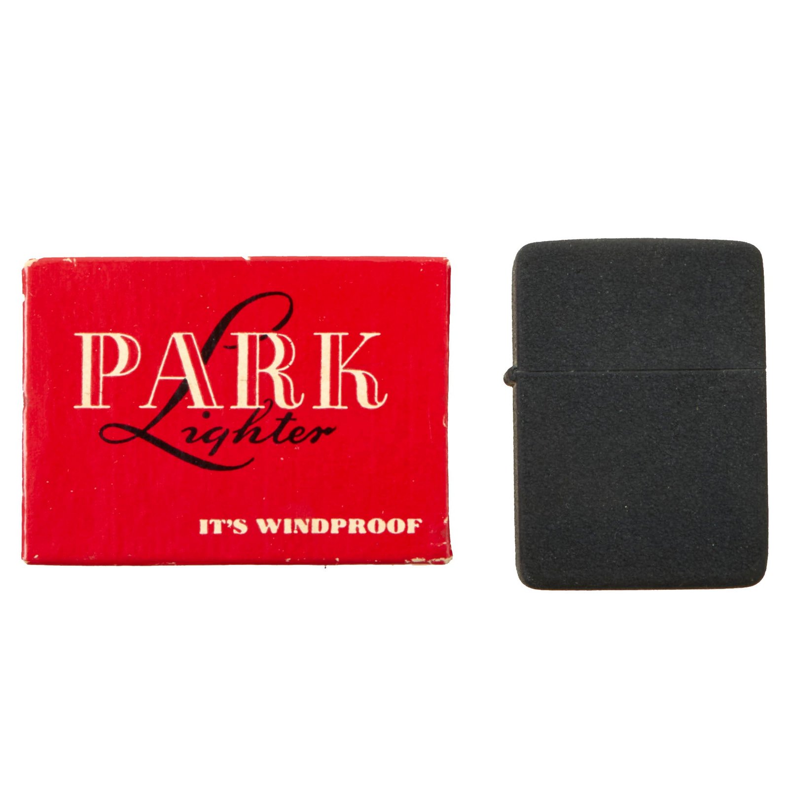 Buy Original U.S. WWII Era Black Crinkle Finish Flip Top Zippo Style Lighter by the Park Sherman Company - “New” In Box, Unused | Original Firearms Antique For Sale