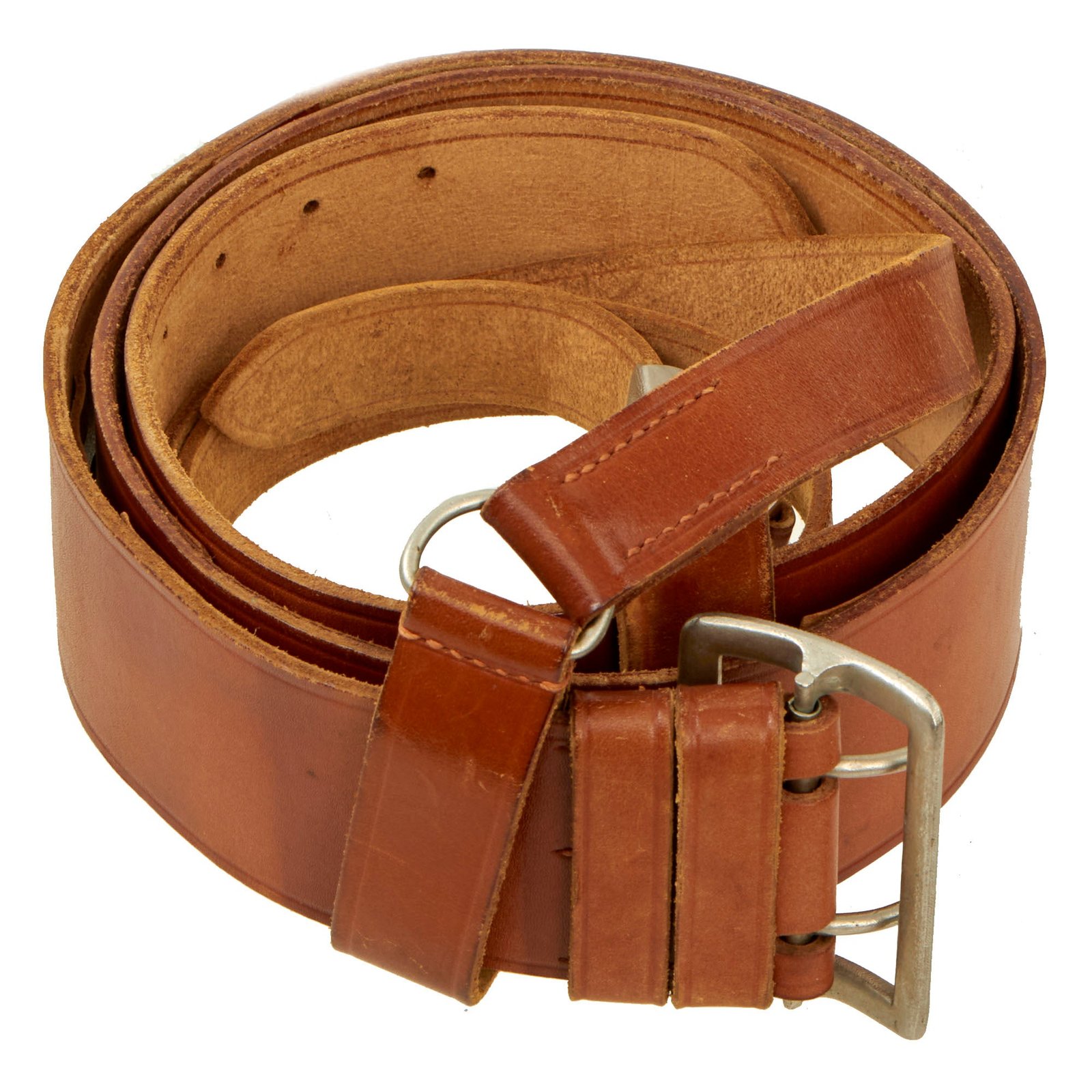 Buy Original German Pre-WWII Army Heer Officers 55mm Tan Leather Open Claw Buckle Belt with Cross Strap | Original Firearms Antique For Sale