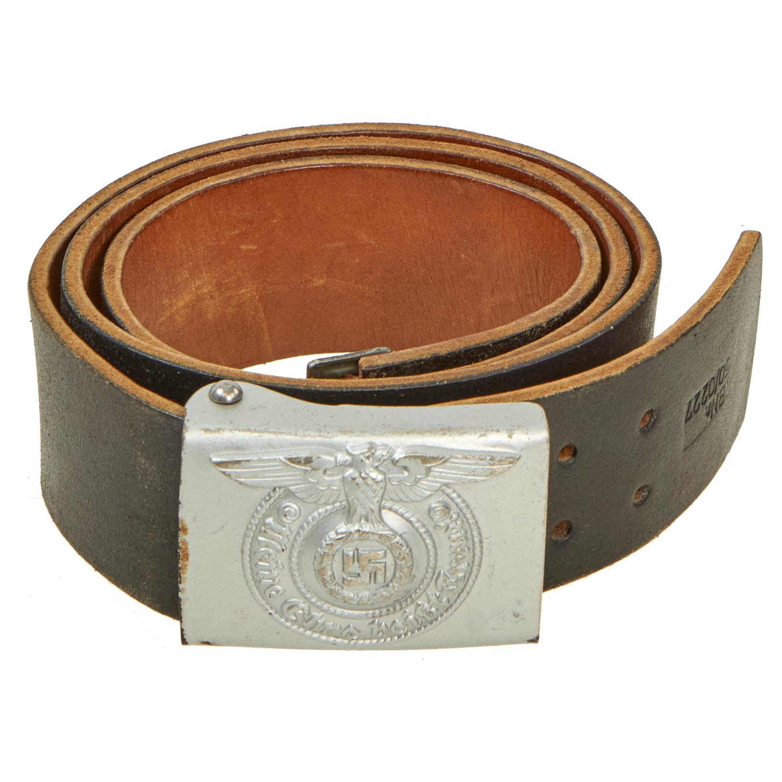 Buy Original German WWII SS EM/NCO Leather Waist Belt with Steel Buckle by F. W. Assmann & Söhne - RZM 155/40 ᛋᛋ | Original Firearms Antique For Sale