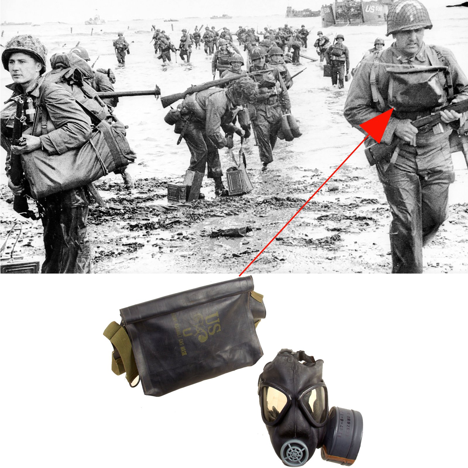 Buy Original U.S. WWII D-Day Invasion E7 Assault Carrier With M5 Gas Mask | Original Firearms Antique For Sale