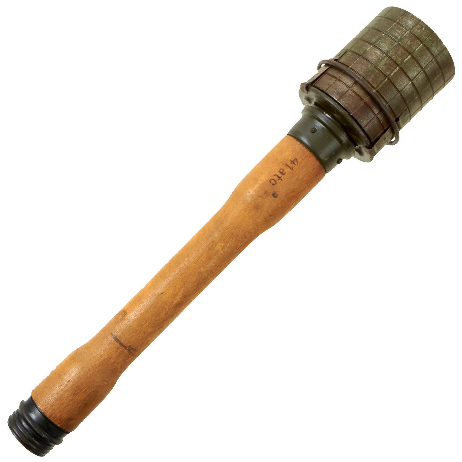 Buy Original German WWII 1940 dated M24 Inert Stick Grenade by Adolf Völker with Corrugated Fragmentation Sleeve - Stielhandgranate | Original Firearms Antique For Sale
