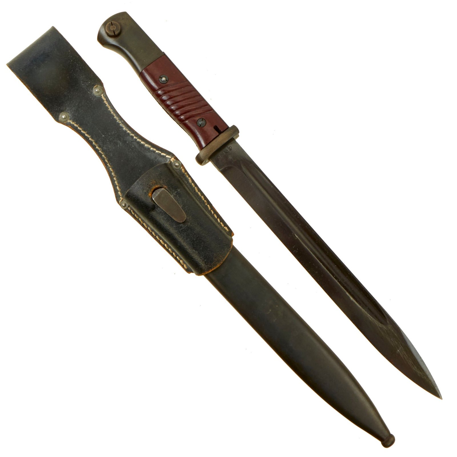 Buy Original Excellent German WWII 98k 1943 dated Bayonet by E. & F. Hörster with Scabbard & Frog - Matching Serial 0645 m | Original Firearms Antique For Sale