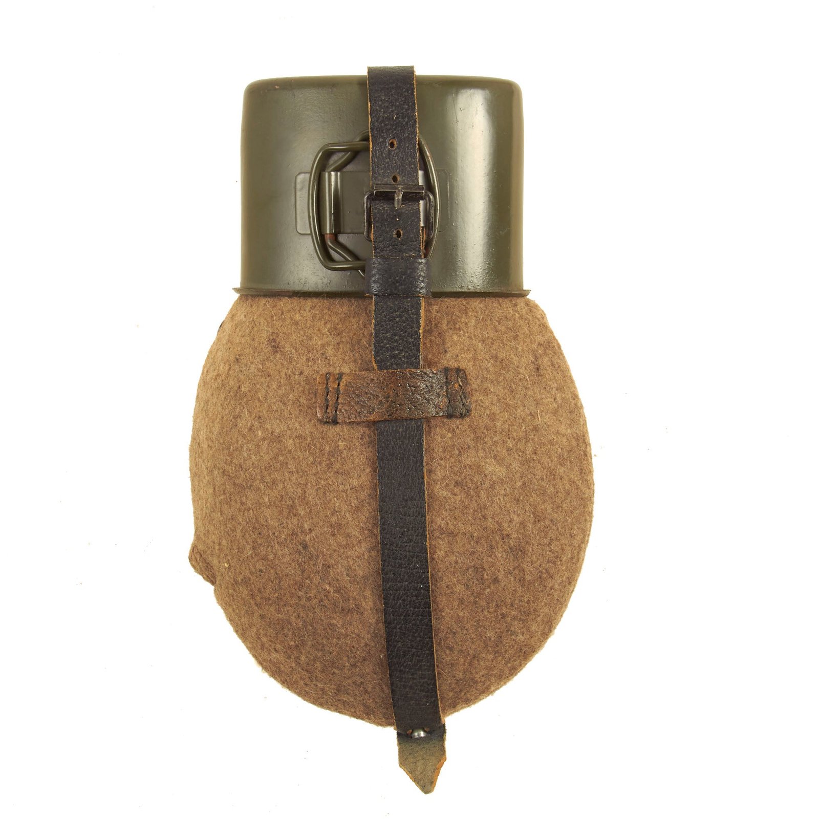 Buy Original German WWII Late War Painted Enameled Steel M31 Canteen Rig with Steel Cup by Süddeutsche Metallwarenfabrik, Mussbach (SMM) - dated 1944/45 | Original Firearms Antique For Sale
