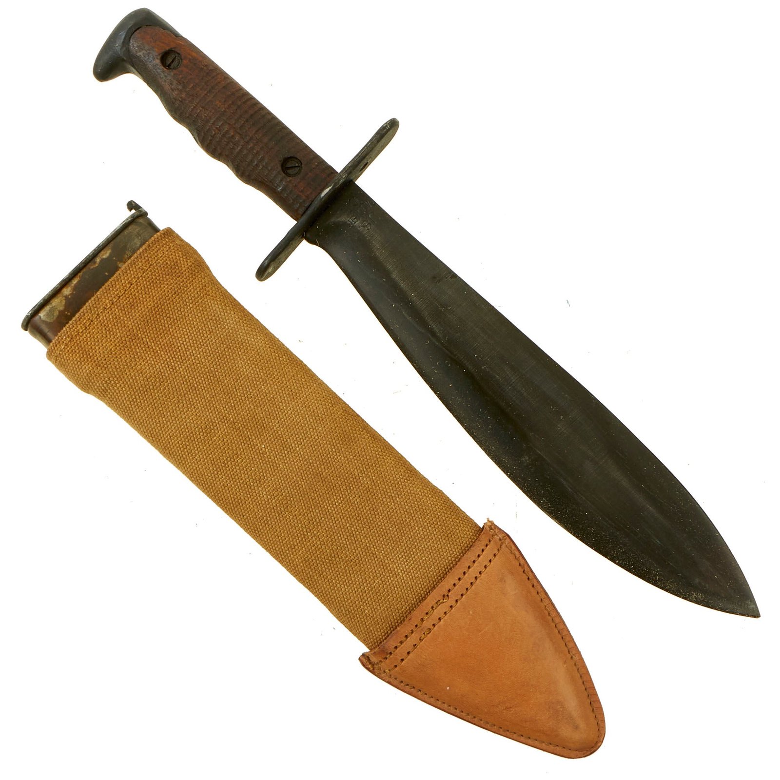 Buy Original U.S. WWI Model 1917 Bolo Knife with Scabbard by American Cutlery Co - dated 1918 - Unissued | Original Firearms Antique For Sale