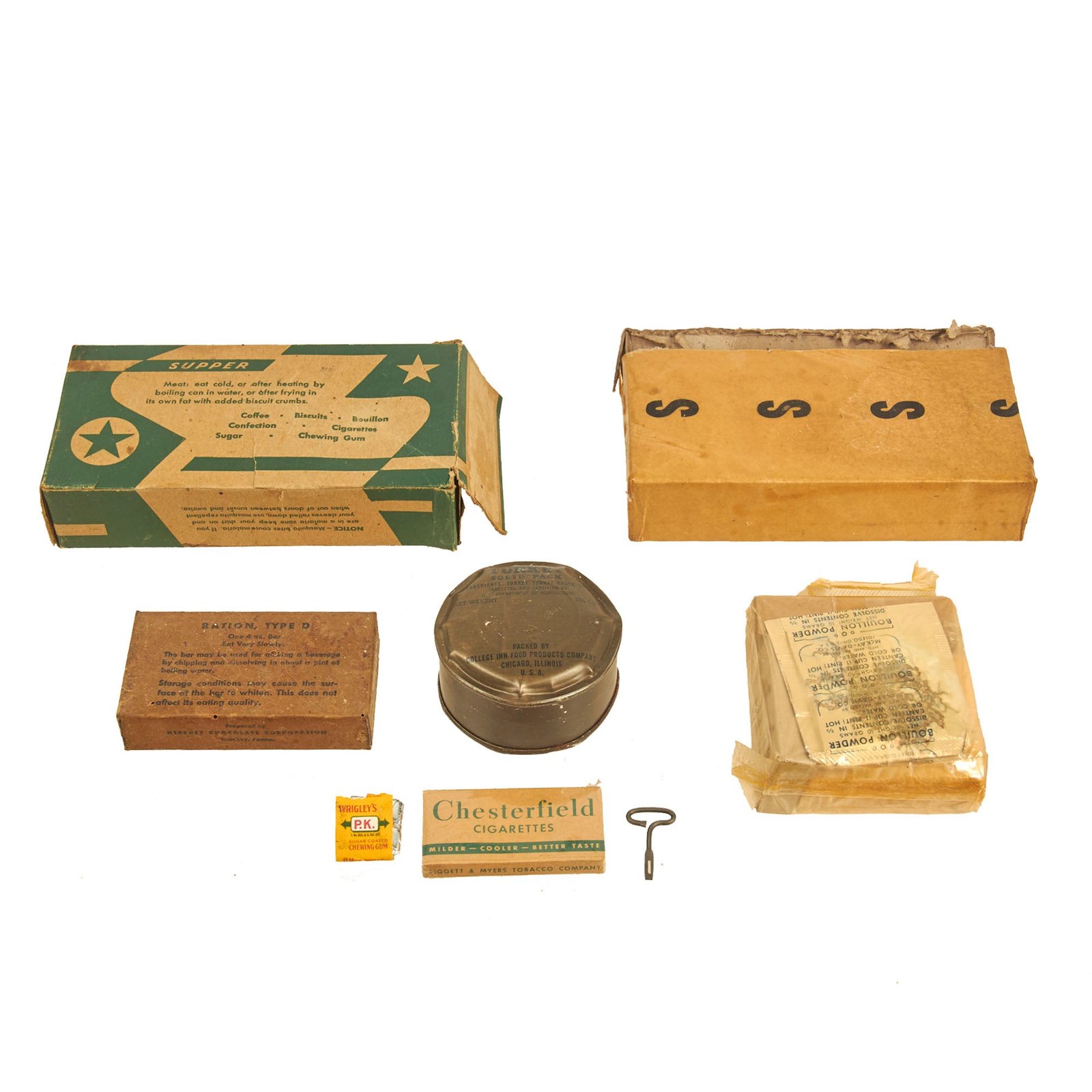 Buy Original U.S. WWII K-Ration "Morale Series" Supper Meal Unit by The Cracker Jack Co. | Original Firearms Antique For Sale