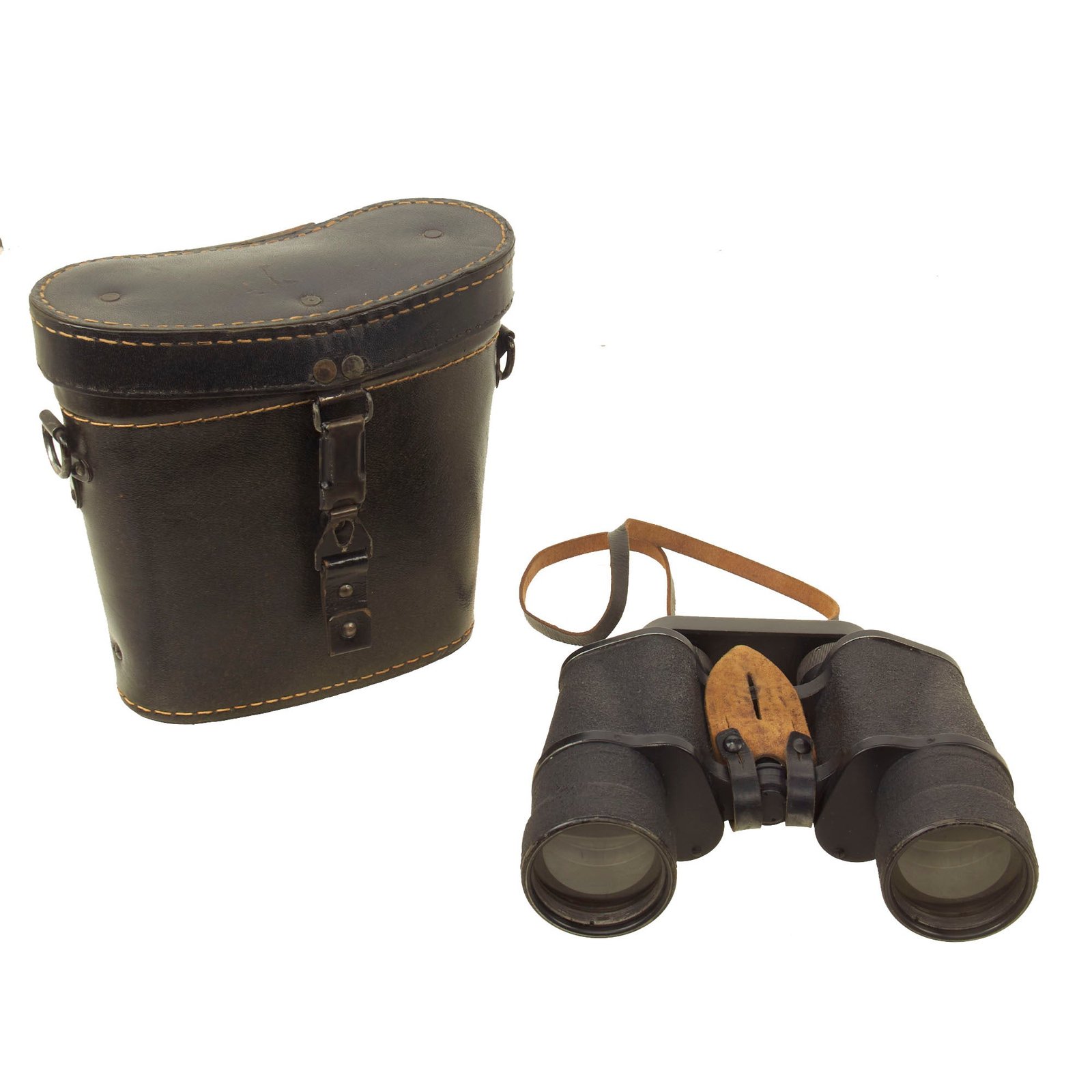 Buy Original German WWII 10x50 Dienstglas Binoculars by Gustav Appel, Berlin-Spandau with Leather Case dated 1944 - Brought Back By Army Chaplain Lt. Colonel James Jager, 406th Field Artillery | Original Firearms Antique For Sale