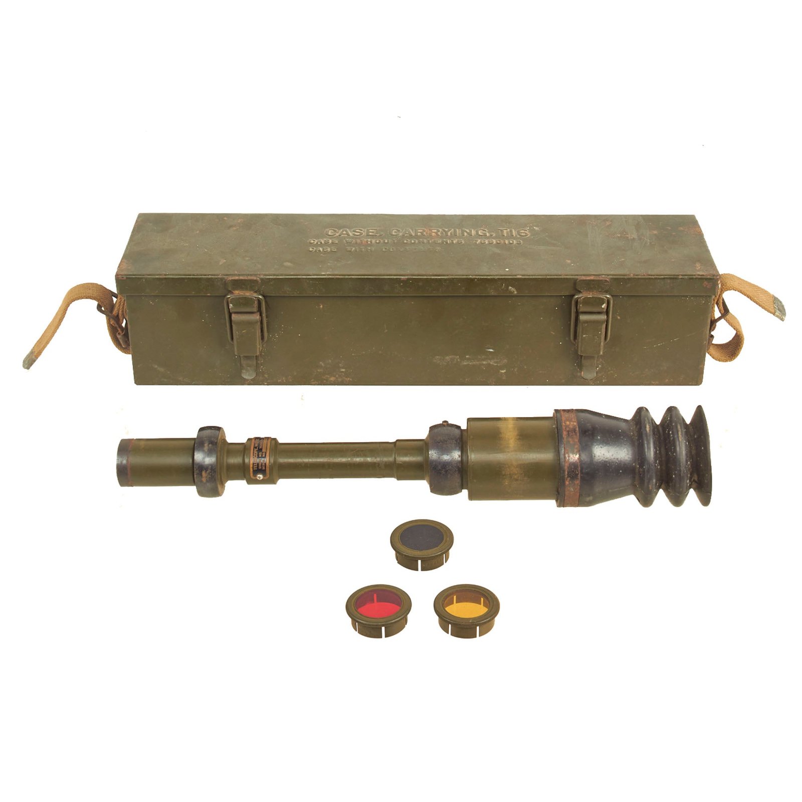 Buy Original U.S. WWII Era M69C Telescope With T-17 Carrying Case As Used With The 57mm M1 Anti-Tank Gun | Original Firearms Antique For Sale