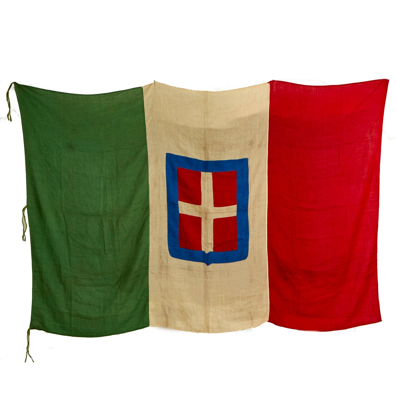 Buy Original Italian WWII Large Kingdom of Italy Flag With Savoy Coat of Arms - 58” x 90” | Original Firearms Antique For Sale