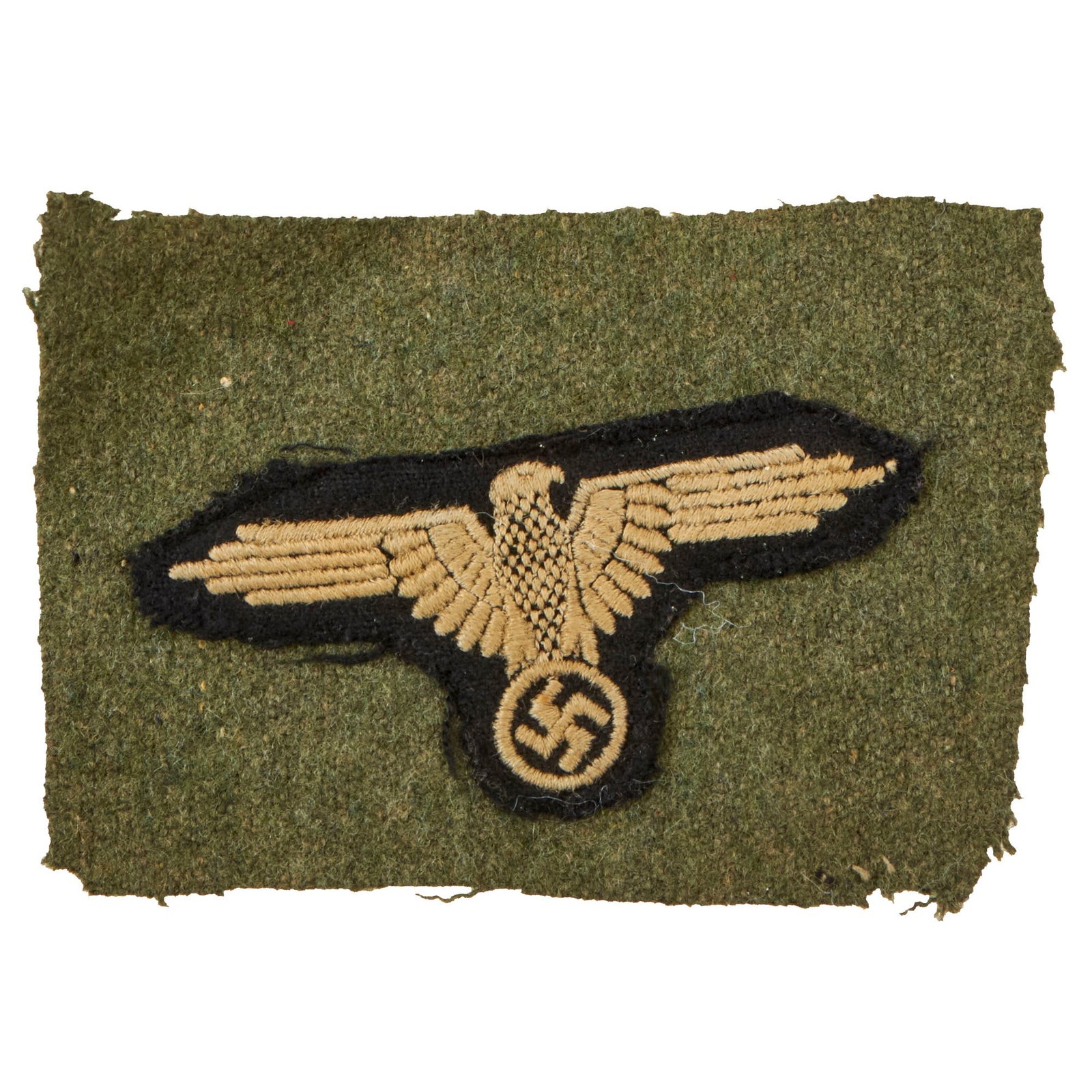 Buy Original German WWII Waffen SS Left Sleeve Eagle Insignia - Uniform Cut Out | Original Firearms Antique For Sale