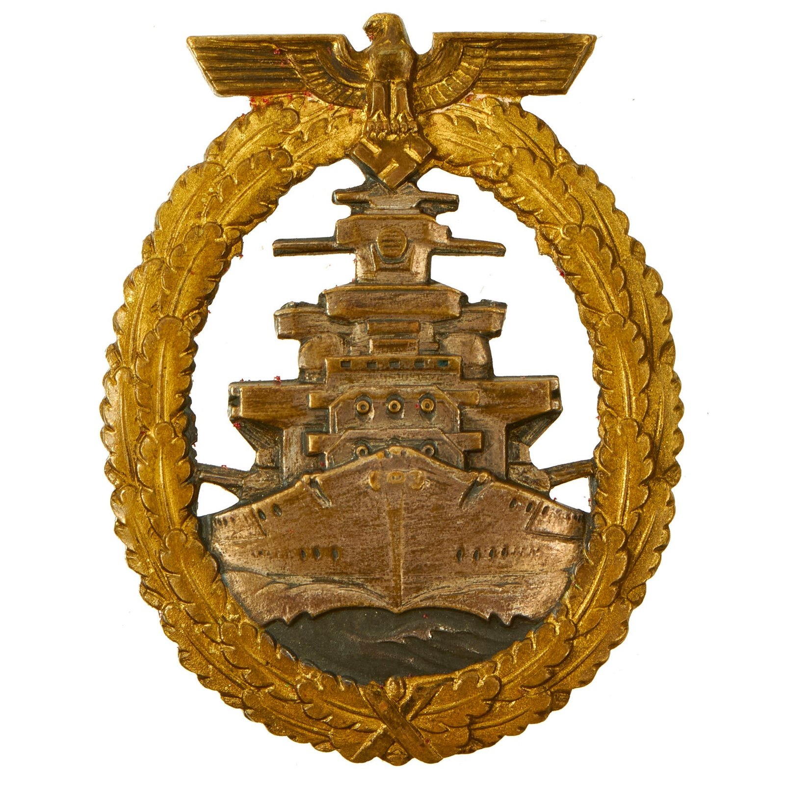 Buy Original German WWII Ear War Tombak High Seas Fleet Badge by C. Schwerin & Sohn of Berlin | Original Firearms Antique For Sale