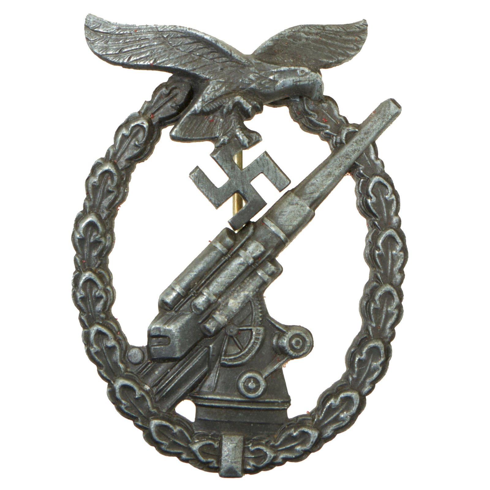 Buy Original German WWII Luftwaffe Anti-Aircraft Flak Battle Badge - Unmarked Zinc Alloy Construction | Original Firearms Antique For Sale