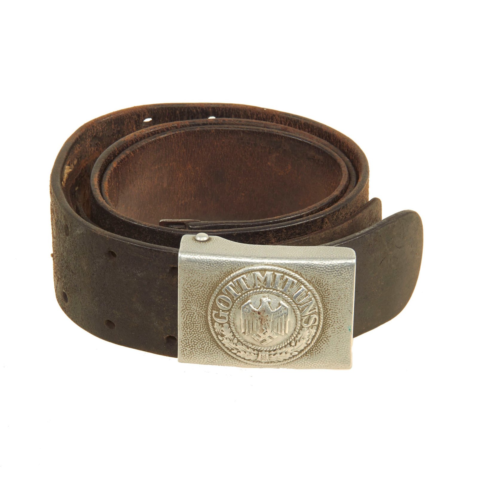Buy Original German Pre-WWII Service Worn Army Heer EM/NCO Belt with Pebbled Aluminum Buckle | Original Firearms Antique For Sale