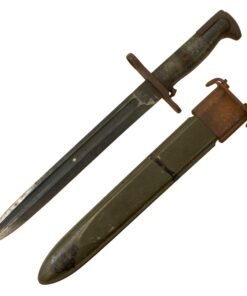 Buy Original U.S. WWII M1 Garand 10 inch Cut Down Bayonet by Oneida Limited with M7 Scabbard - Dated 1943 | Original Firearms Antique For Sale