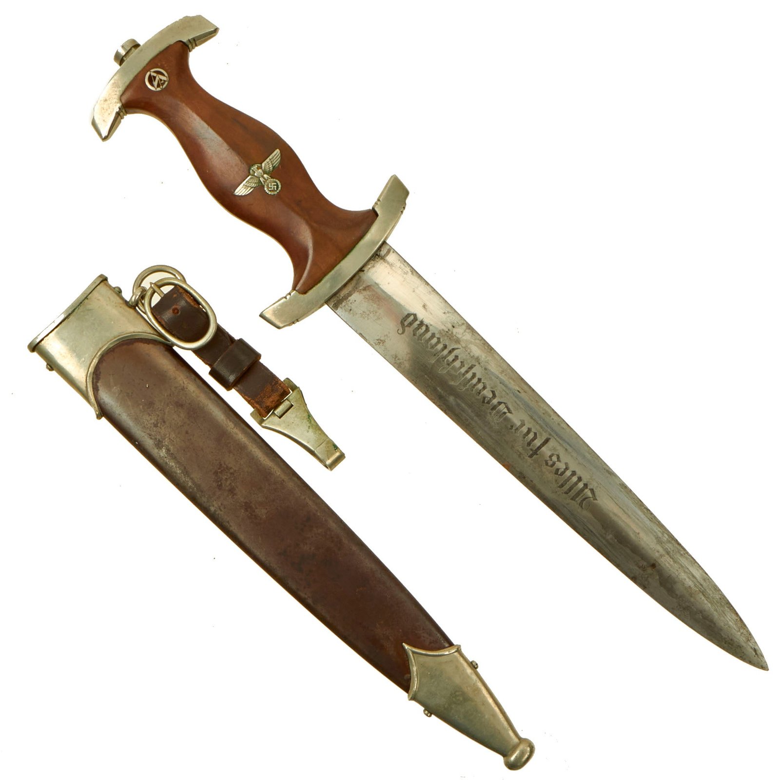 Buy Original German Early WWII SA Dagger by Rare Maker Wilhelm Weltersbach of Solingen with Scabbard & Hanger - McSARR Rarity Rated 8 of 10 | Original Firearms Antique For Sale