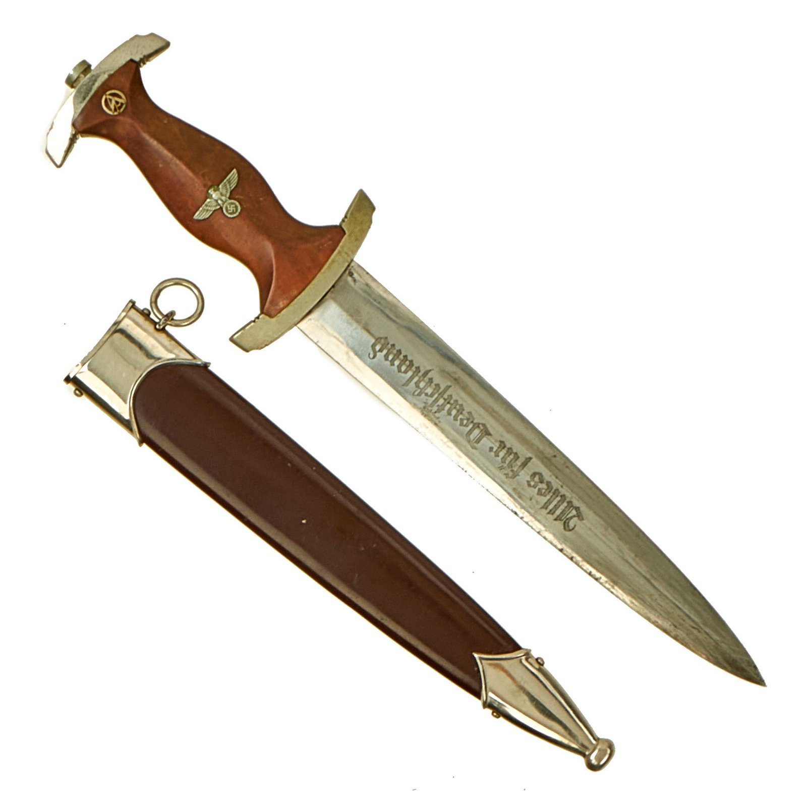 Buy Original German WWII SA Dagger by Paul Seilheimer with Early Grip Components & Scabbard - RZM M7/38 | Original Firearms Antique For Sale