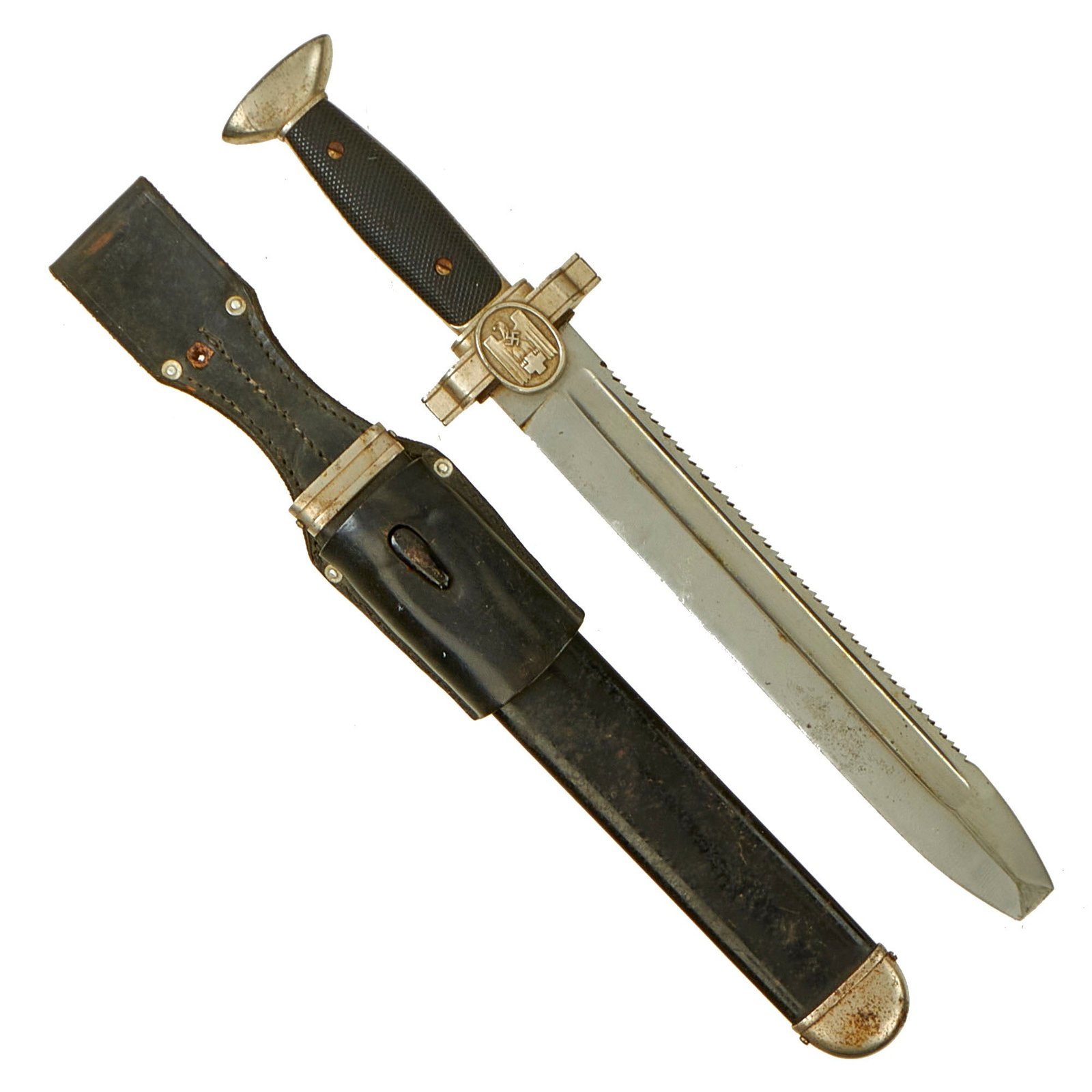 Buy Original German WWII DRK Red Cross EM/NCO Hewer with Scabbard & Leather Frog - Deutsches Rotes Kreuz | Original Firearms Antique For Sale