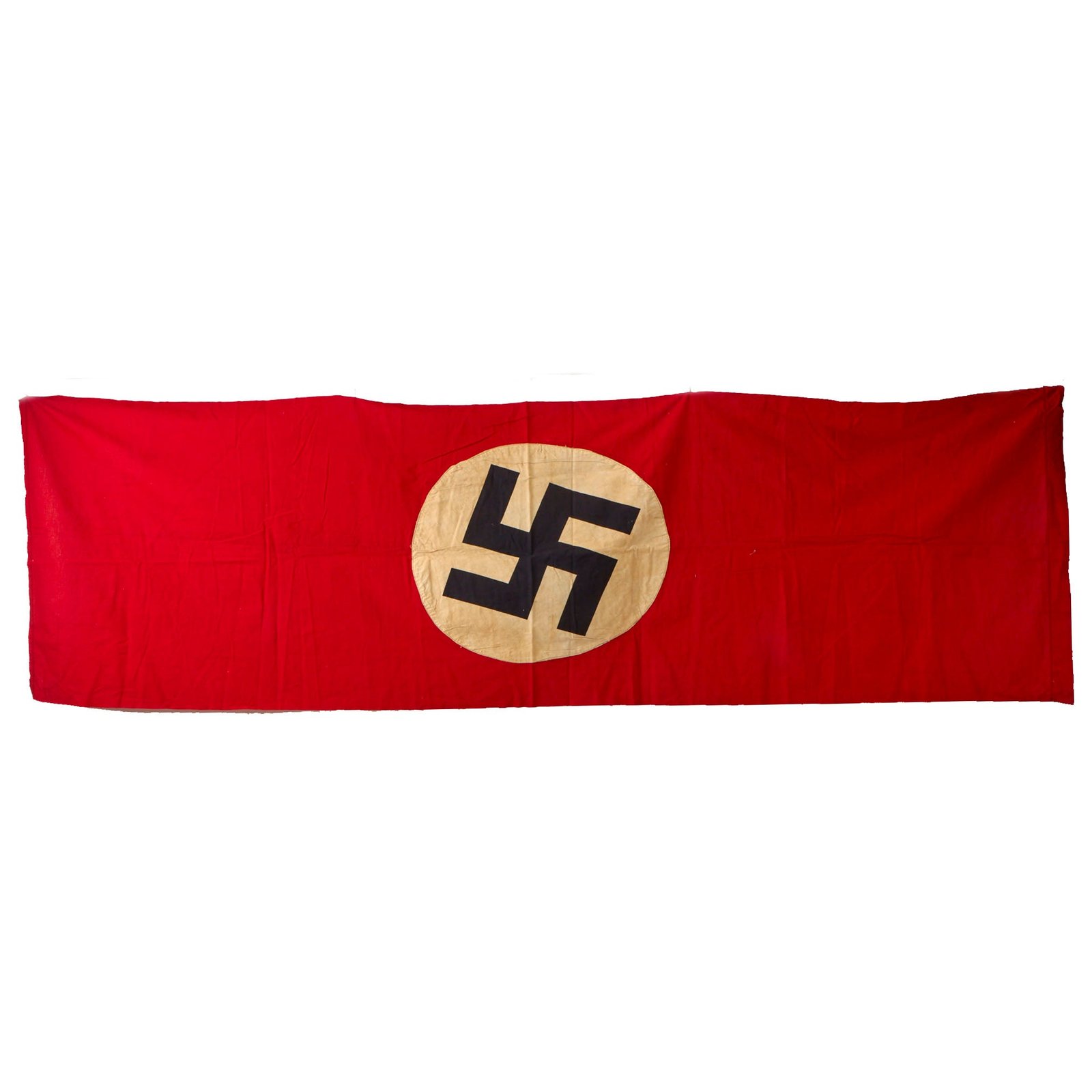Buy Original German WWII NSDAP Unissued Large Multi-Piece Double Sided National Political Banner Flag - 93" x 28" | Original Firearms Antique For Sale