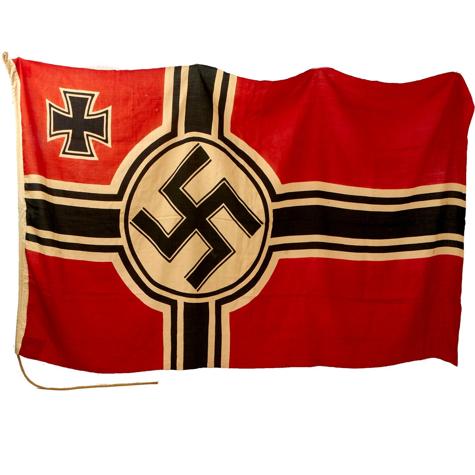 Buy Original German WWII Kriegsmarine 150cm x 250cm Naval Battle Flag by Plutzar & Brüll KG - Reichskriegsflagge | Original Firearms Antique For Sale