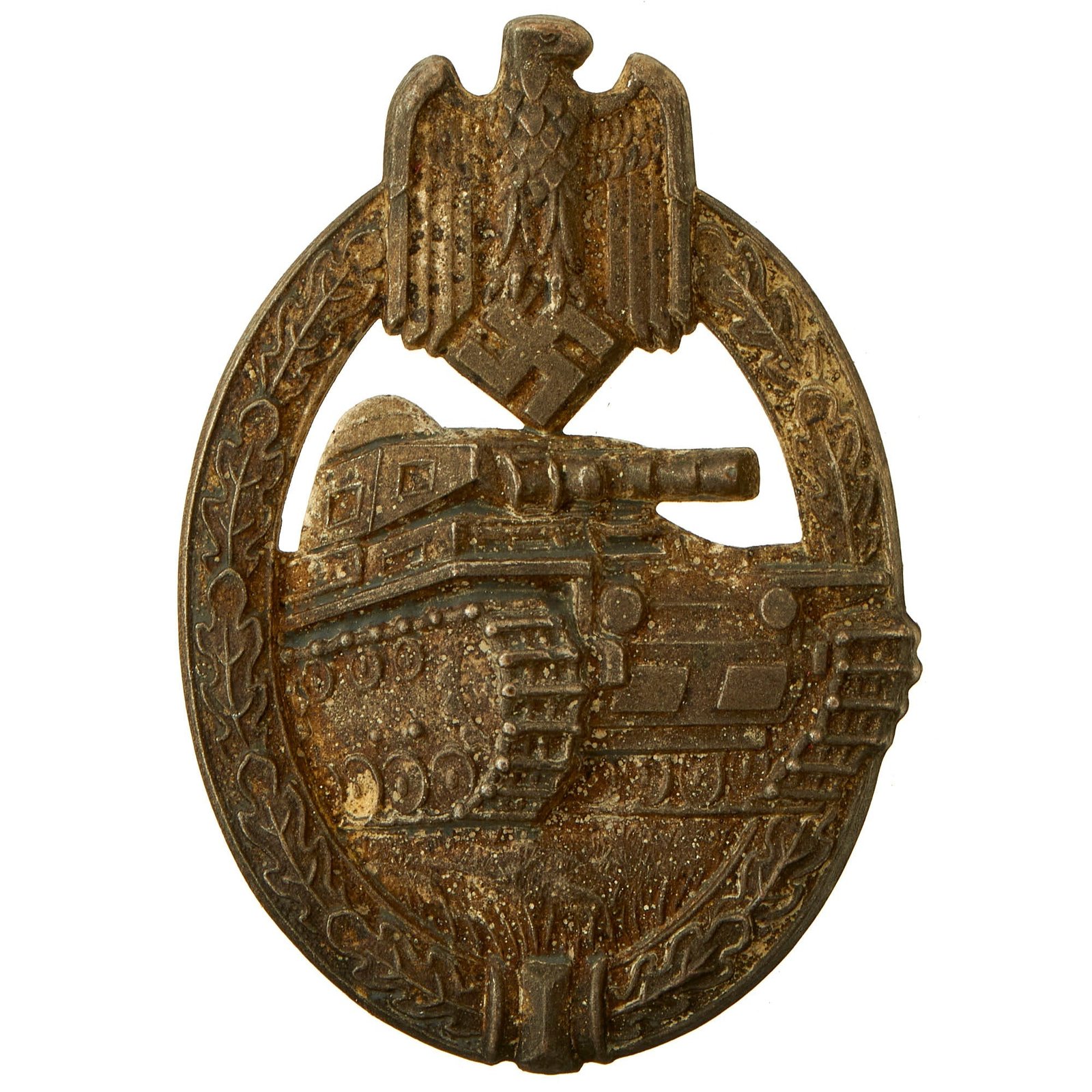Buy Original German WWII Panzer Assault Tank Badge by Hermann Aurich - Silver Grade | Original Firearms Antique For Sale