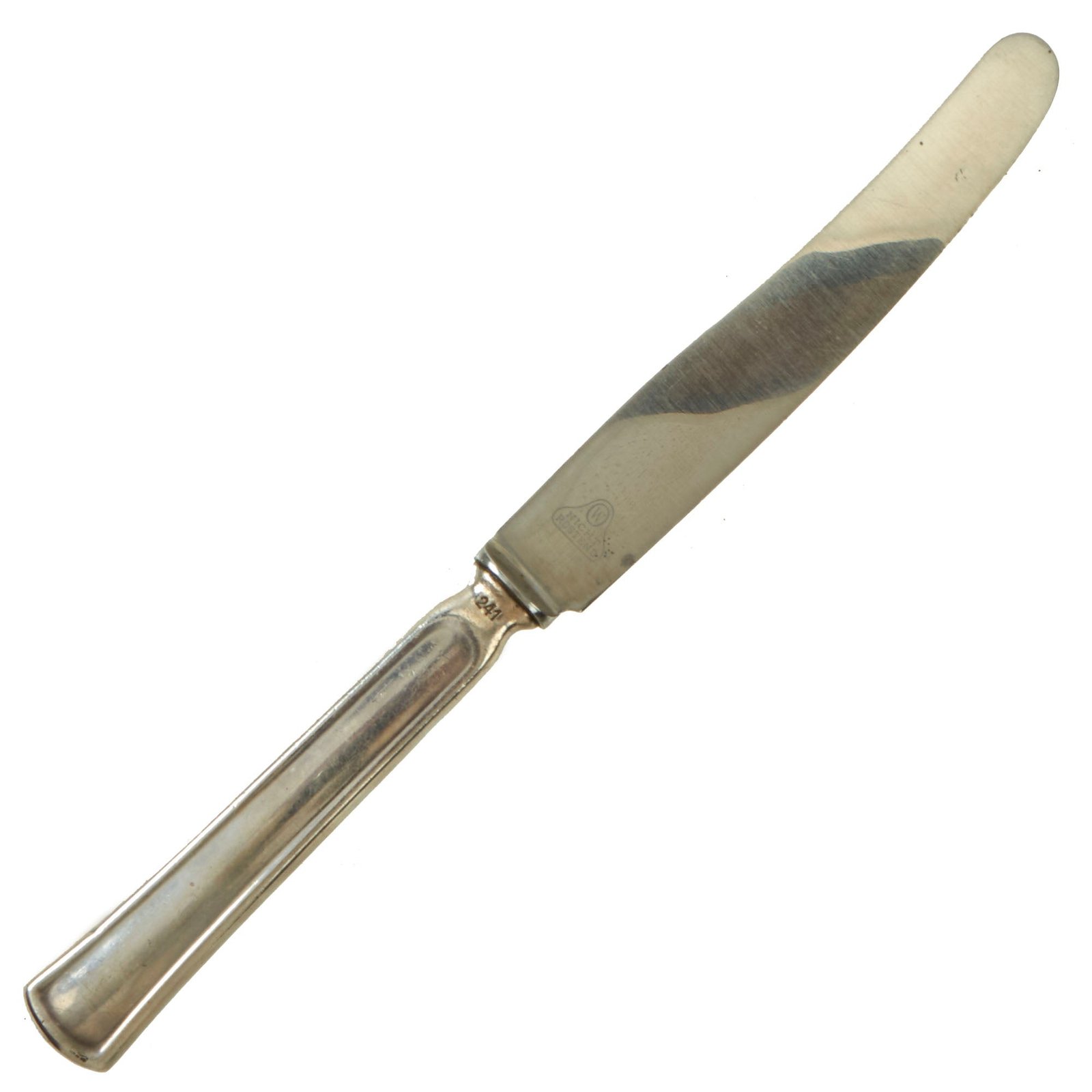 Buy Original Rare German WWII Silver & Stainless Steel Dinner Knife from Reichsmarschall Hermann Göring's Deutsches Reichsbahn Dining Car | Original Firearms Antique For Sale