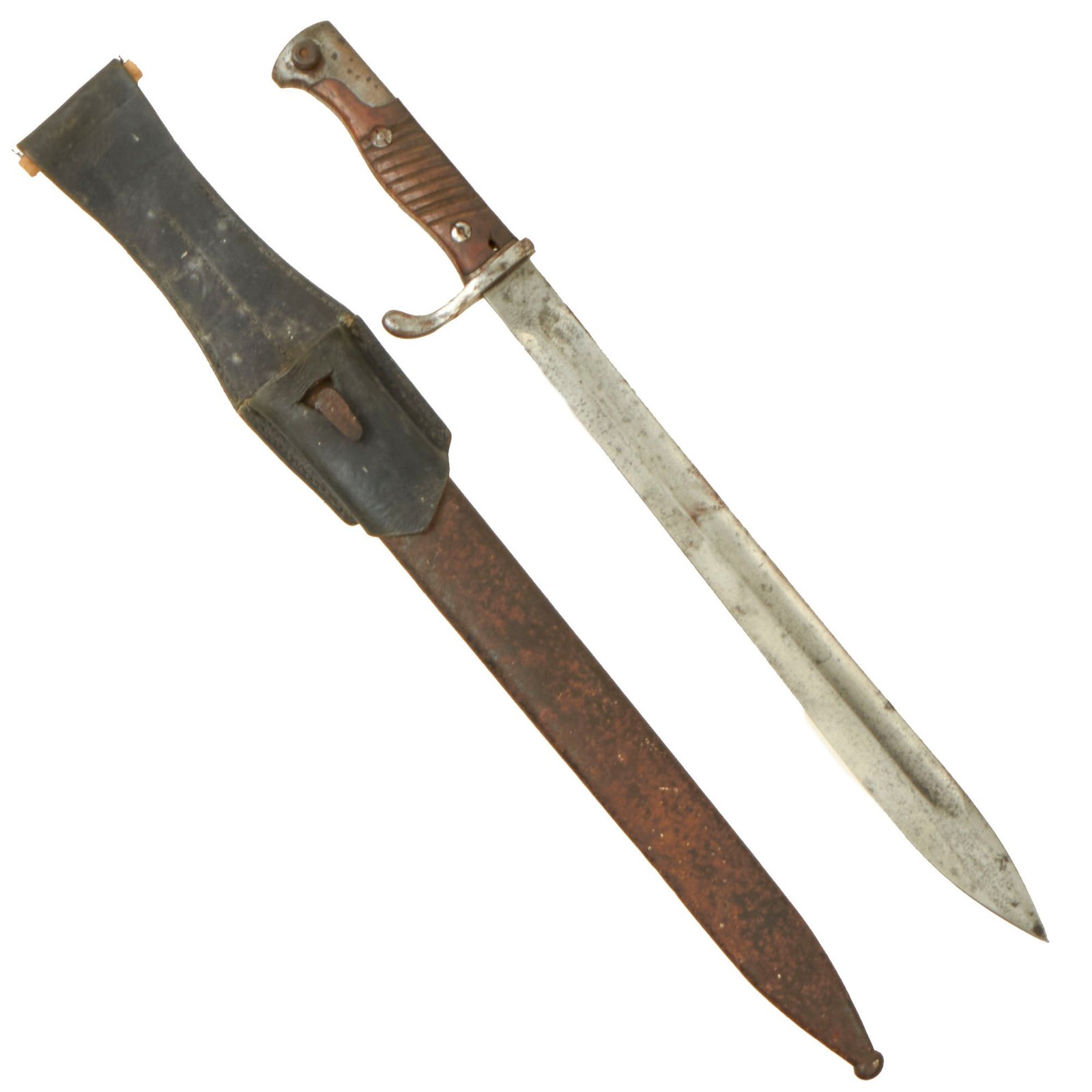 Buy Original German WWI M1898/05 n/A Butcher Bayonet with Steel Scabbard and Frog by Simson & Co. - Dated 1916 | Original Firearms Antique For Sale