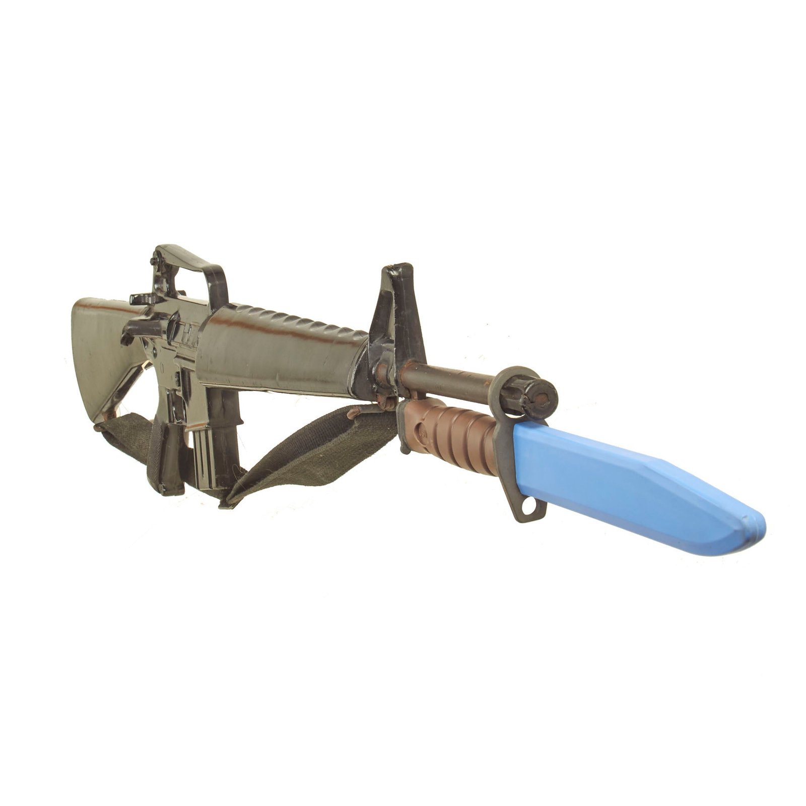 Buy Original U.S. Colt M16A1 AR-15 Rubber Duck Molded Training Rifle With Modern USMC OKC3T Training Bayonet - Marked TUSA Ft. Gordon | Original Firearms Antique For Sale