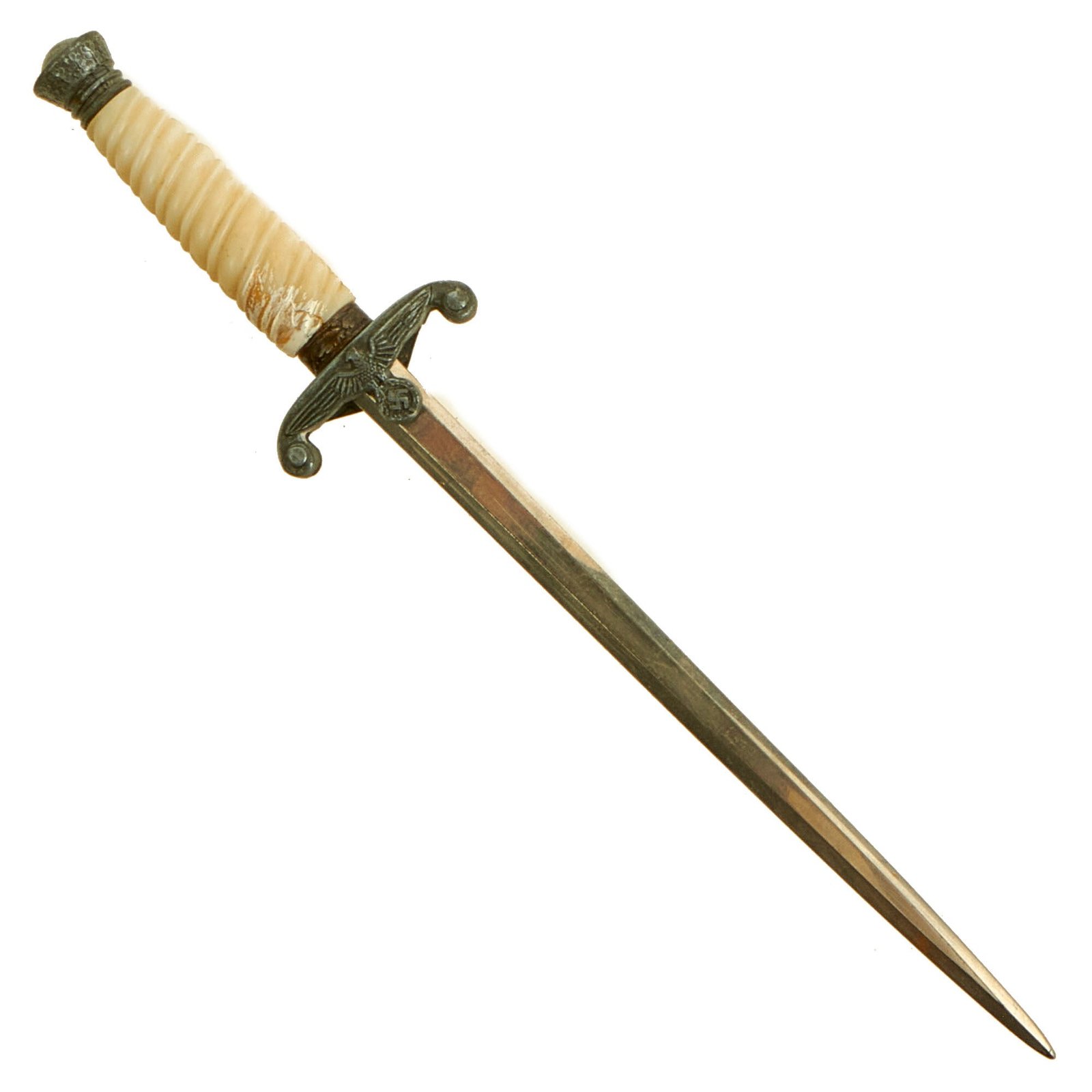 Buy Original German WWII Miniature Salesman's Sample Army Heer Officer Dagger with Nickel Plated Blade | Original Firearms Antique For Sale