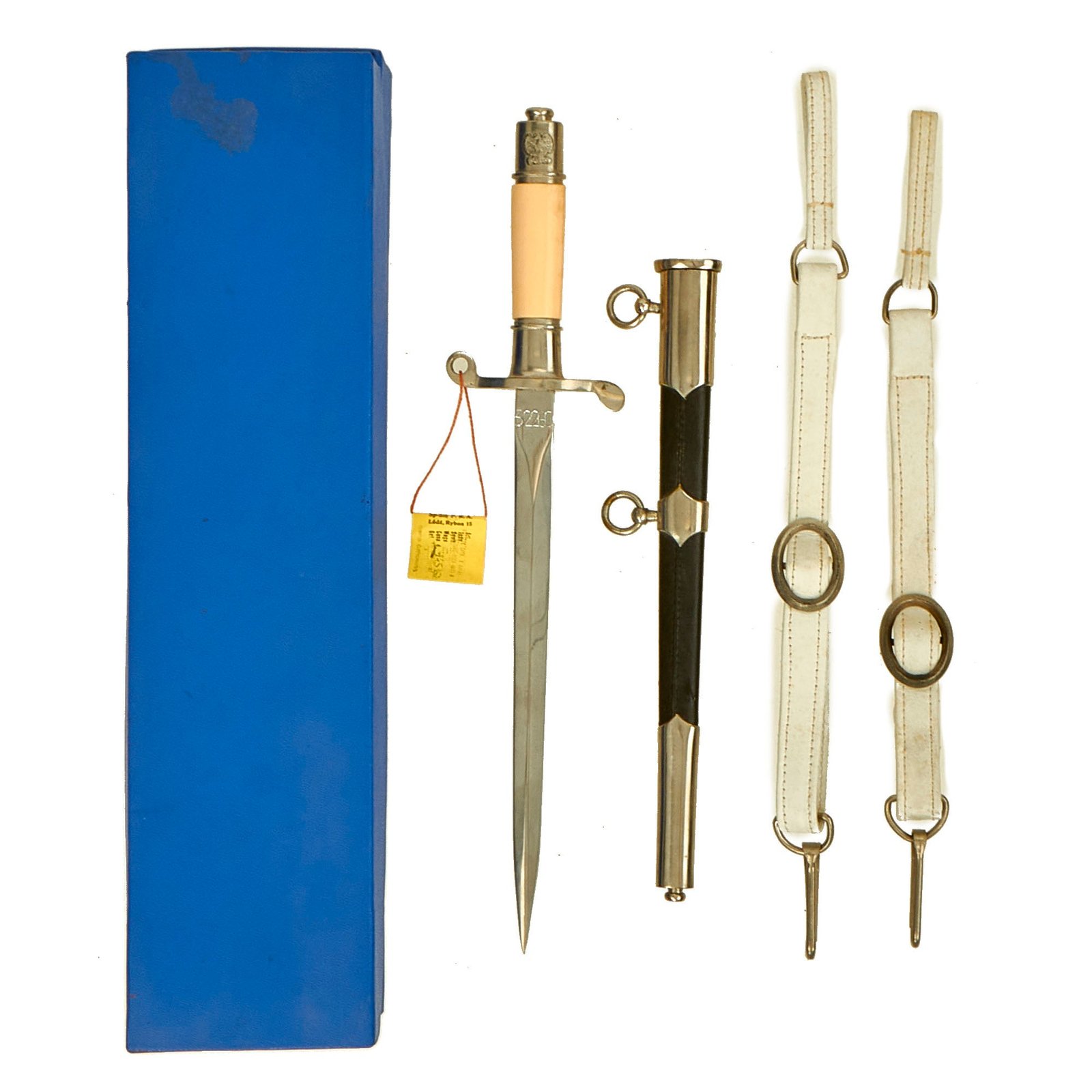 Buy Original Polish Unissued With Original Box Model 1952 Infantry Regiment Dress Dagger with Scabbard and Original Tag - No. 32260 | Original Firearms Antique For Sale