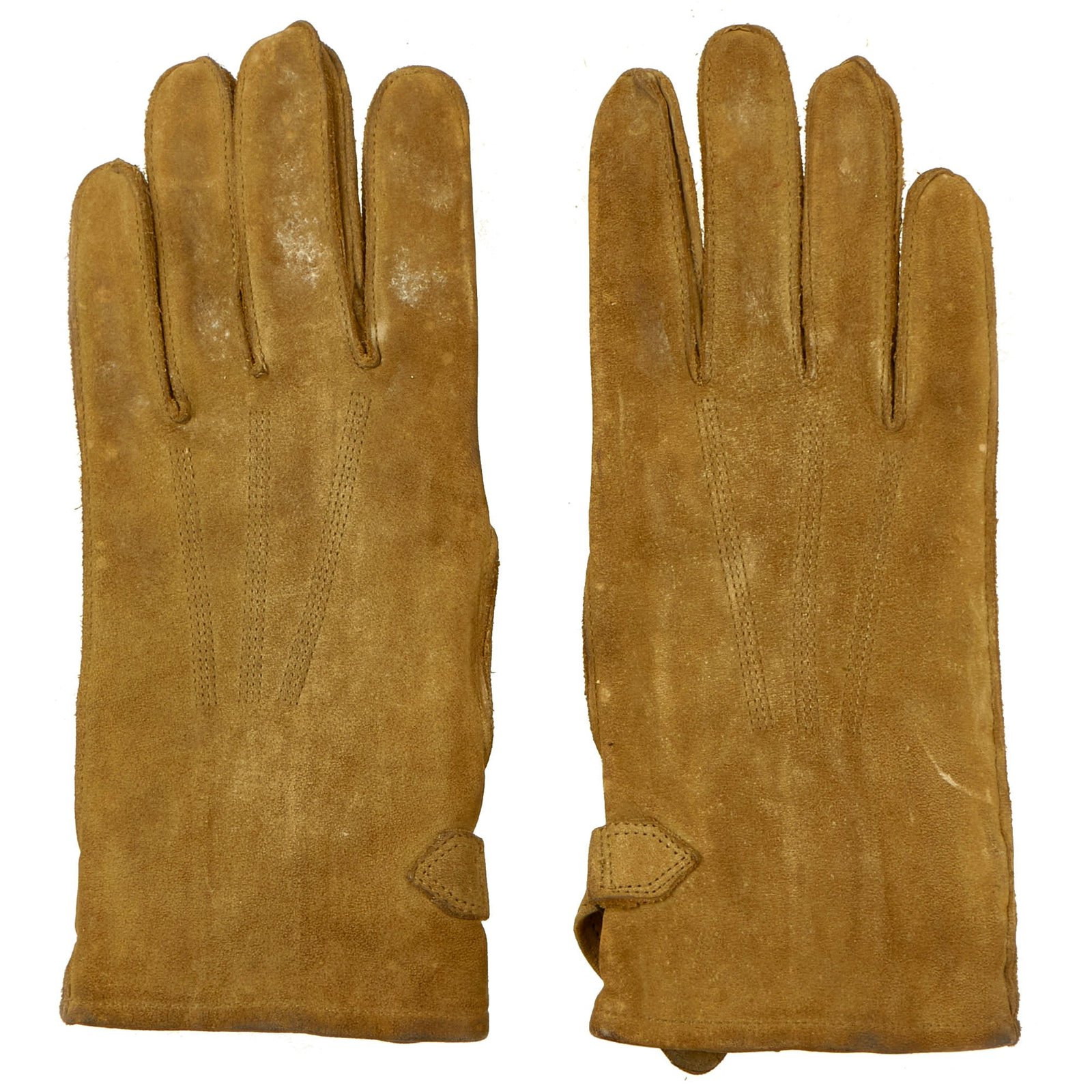 Buy Original U.S. WWII Airborne Paratrooper M39 Type Leather Gloves with Buckle Adjustment and Button Snap | Original Firearms Antique For Sale