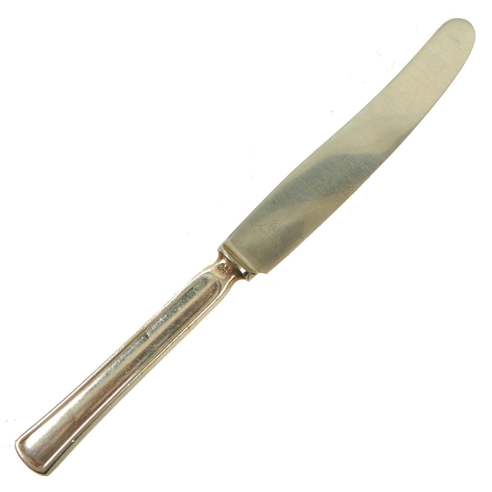 Buy Original Rare German WWII Silver & Stainless Steel Knife from Reichsmarschall Hermann Göring's Deutsches Reichsbahn Dining Car | Original Firearms Antique For Sale