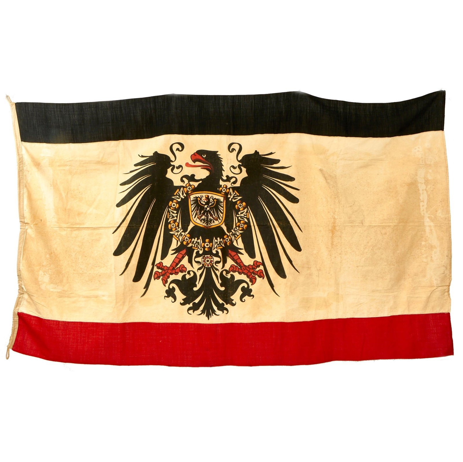 Buy Original Imperial German WWI National Tri-Color Flag with Imperial Family Eagle - 43" x 75" | Original Firearms Antique For Sale